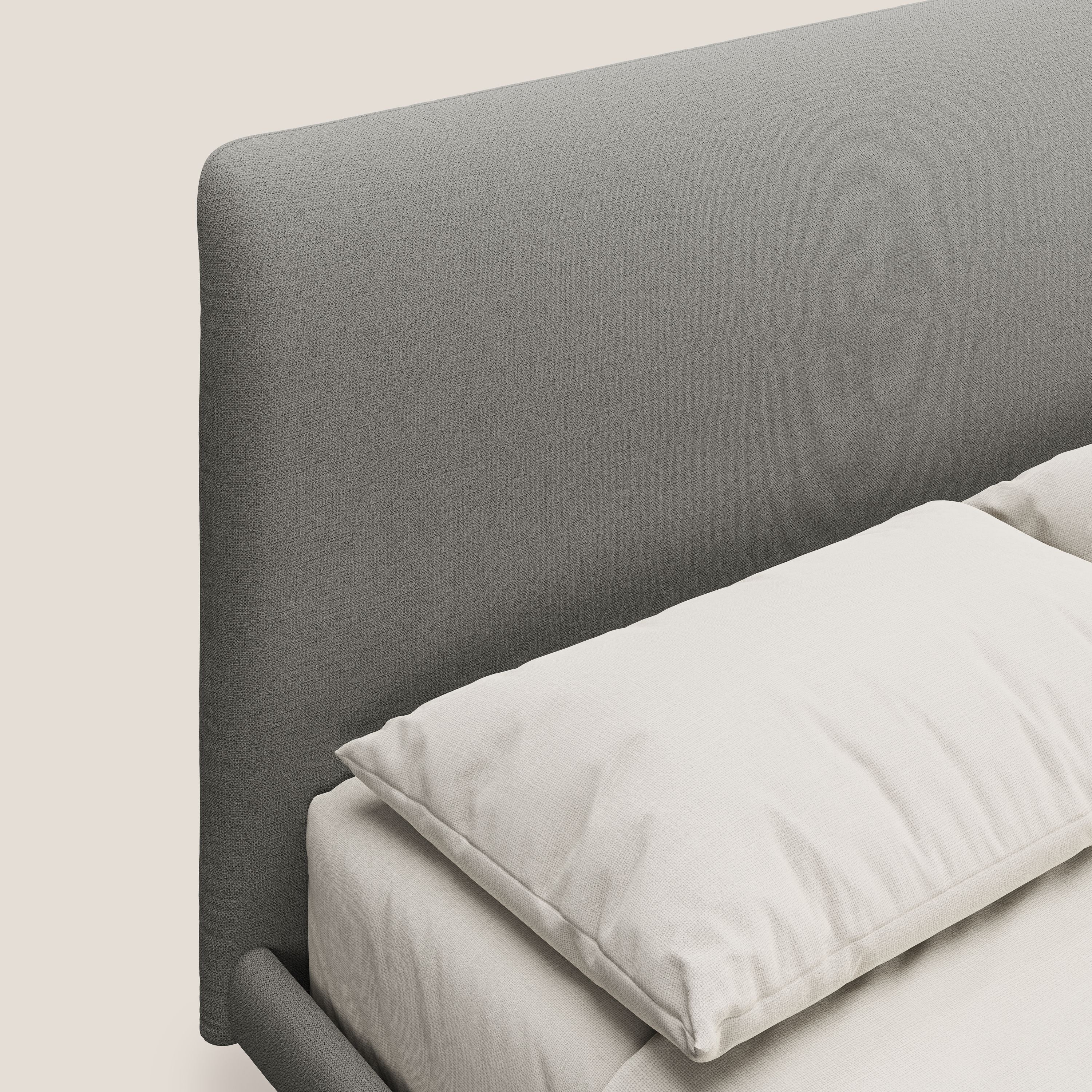 Noel lit minimaliste scandinave avec pieds foncés et tissu flammé imperméable T19 beige - Image 5