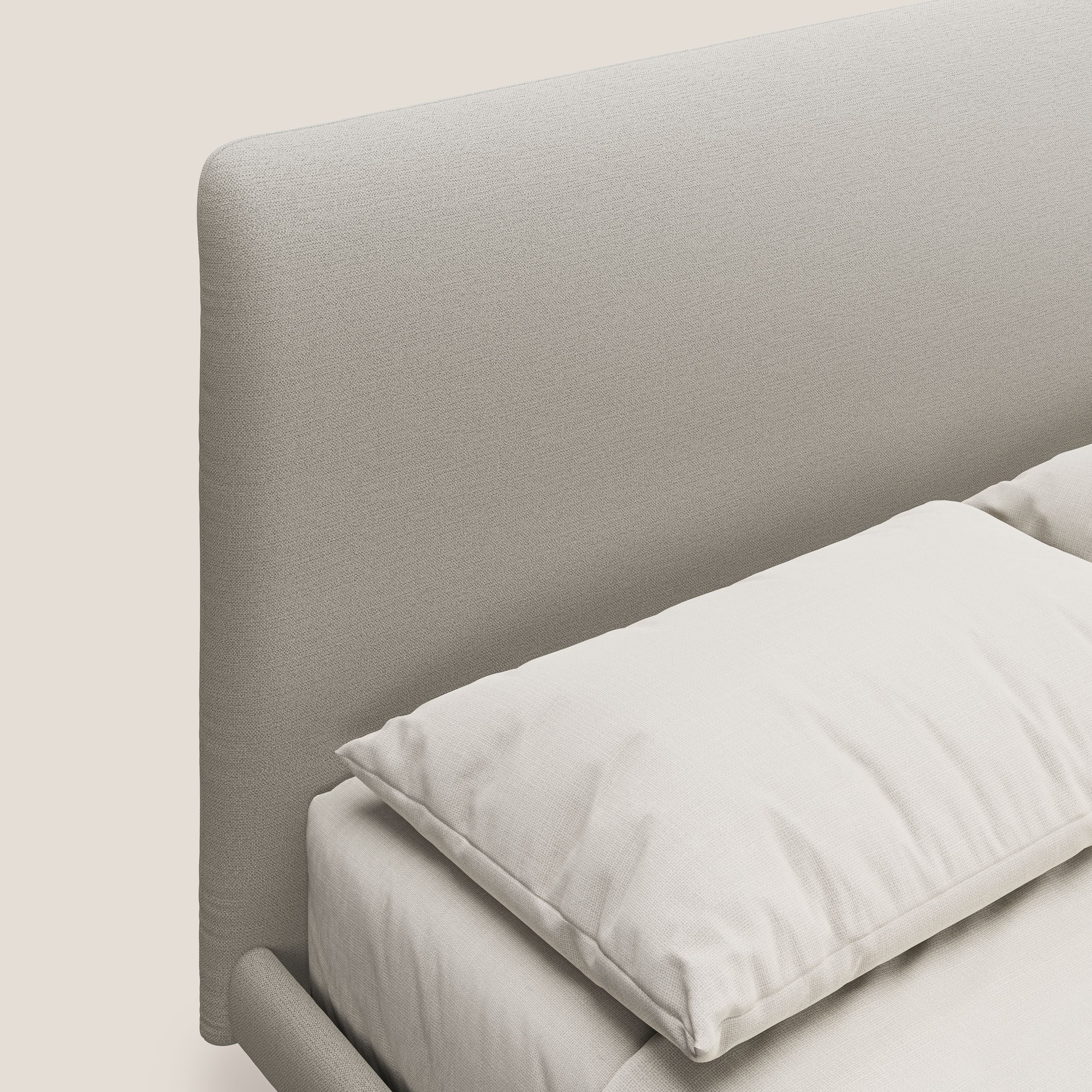 Noel lit minimaliste scandinave avec pieds foncés et tissu flammé imperméable T19 crème - Image 5