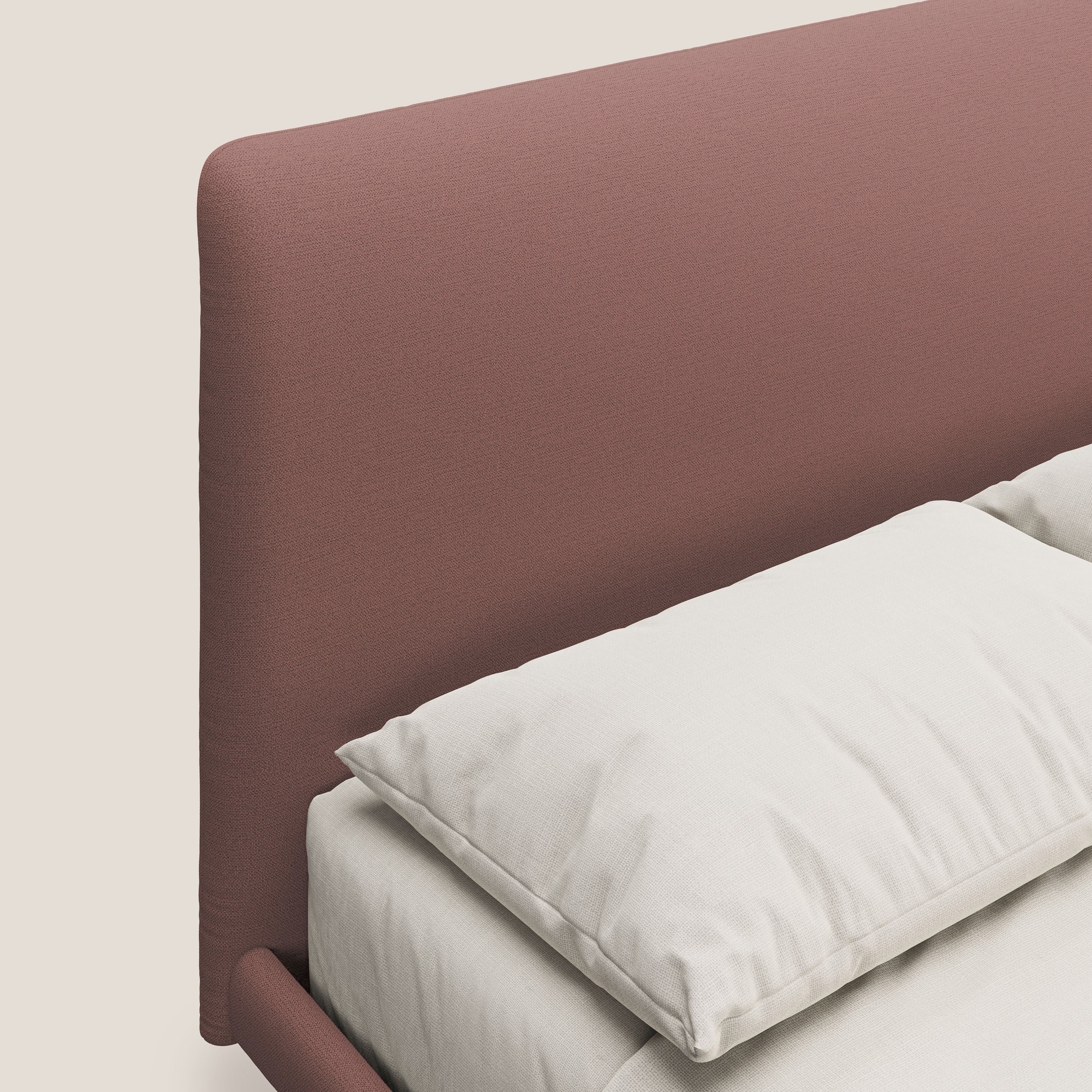 Noel lit minimaliste scandinave avec pieds foncés et tissu flammé imperméable T19 saumon - Image 8