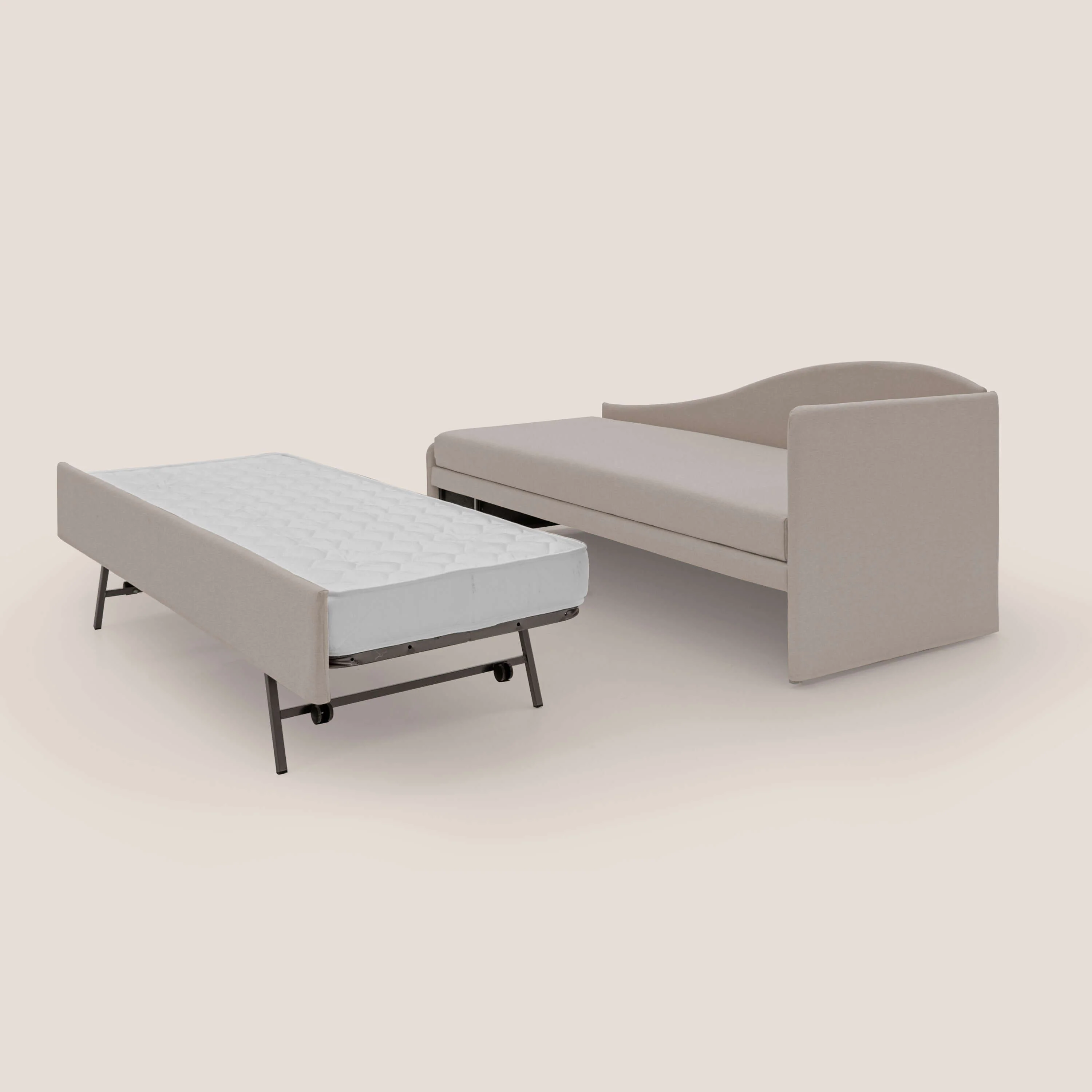 Nolo Canapé duplex avec lits jumeaux et tissu effet coton imperméable T13 crème - Image 6