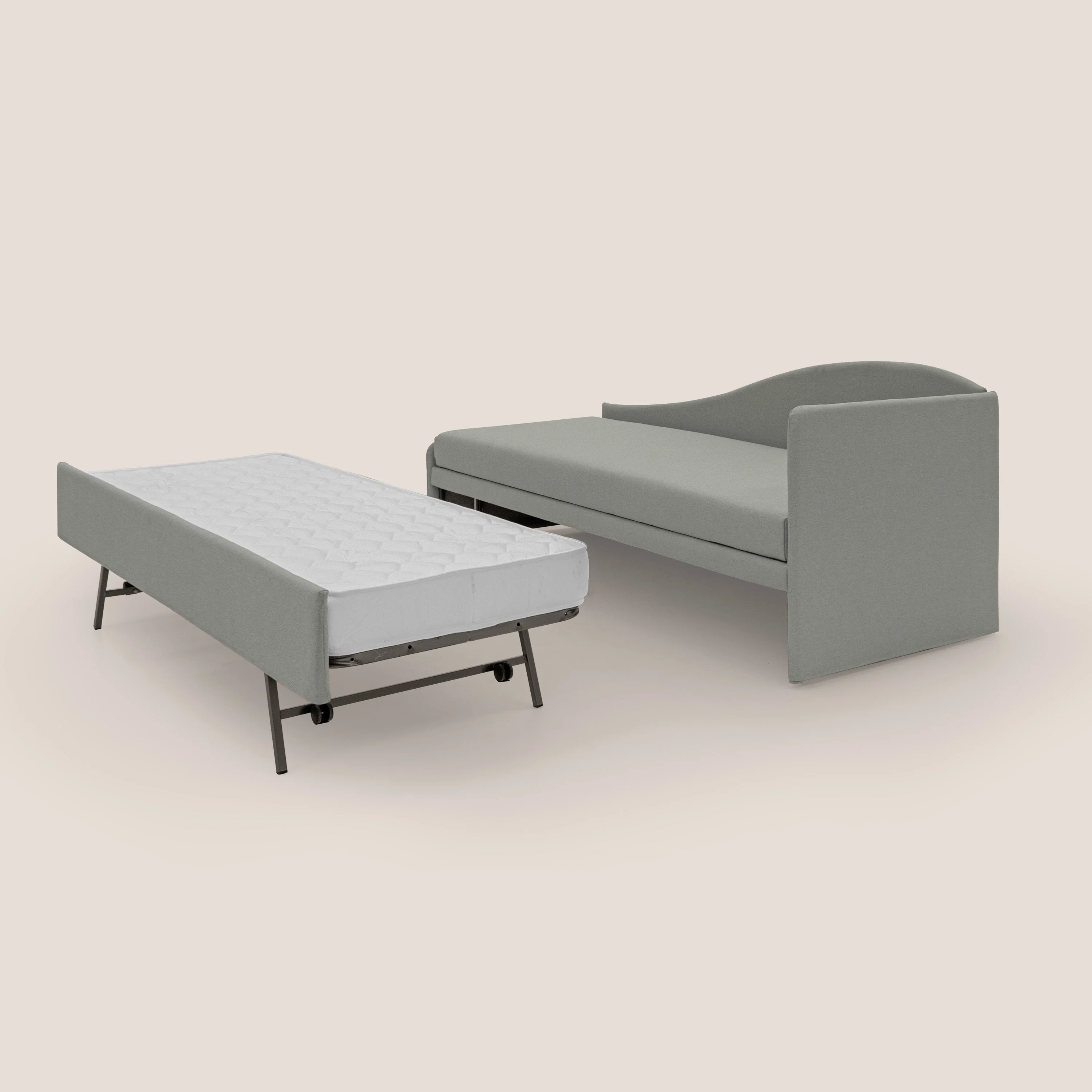 Nolo Canapé duplex avec lits jumeaux et tissu effet coton imperméable T13 gris - Image 6