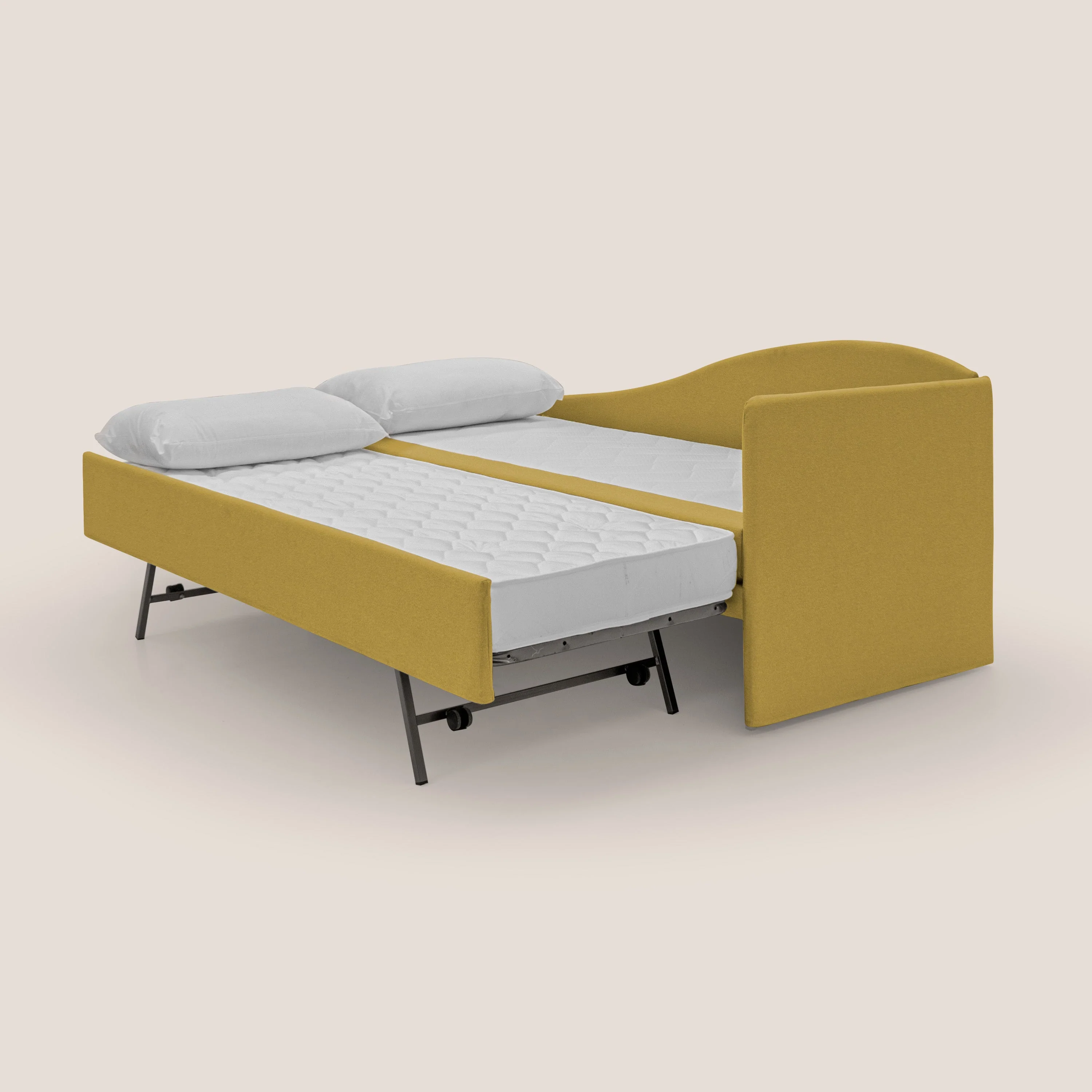 Nolo Canapé duplex avec lits jumeaux et tissu effet coton imperméable T13 jaune - Image 4