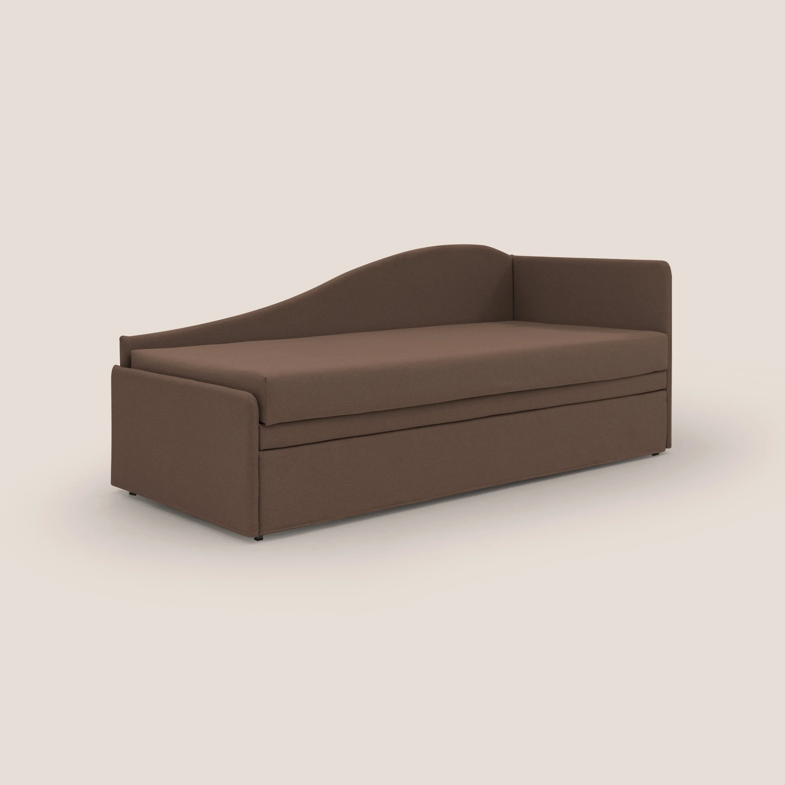 Nolo Canapé duplex avec lits jumeaux et tissu effet coton imperméable T13 marron - Image 3