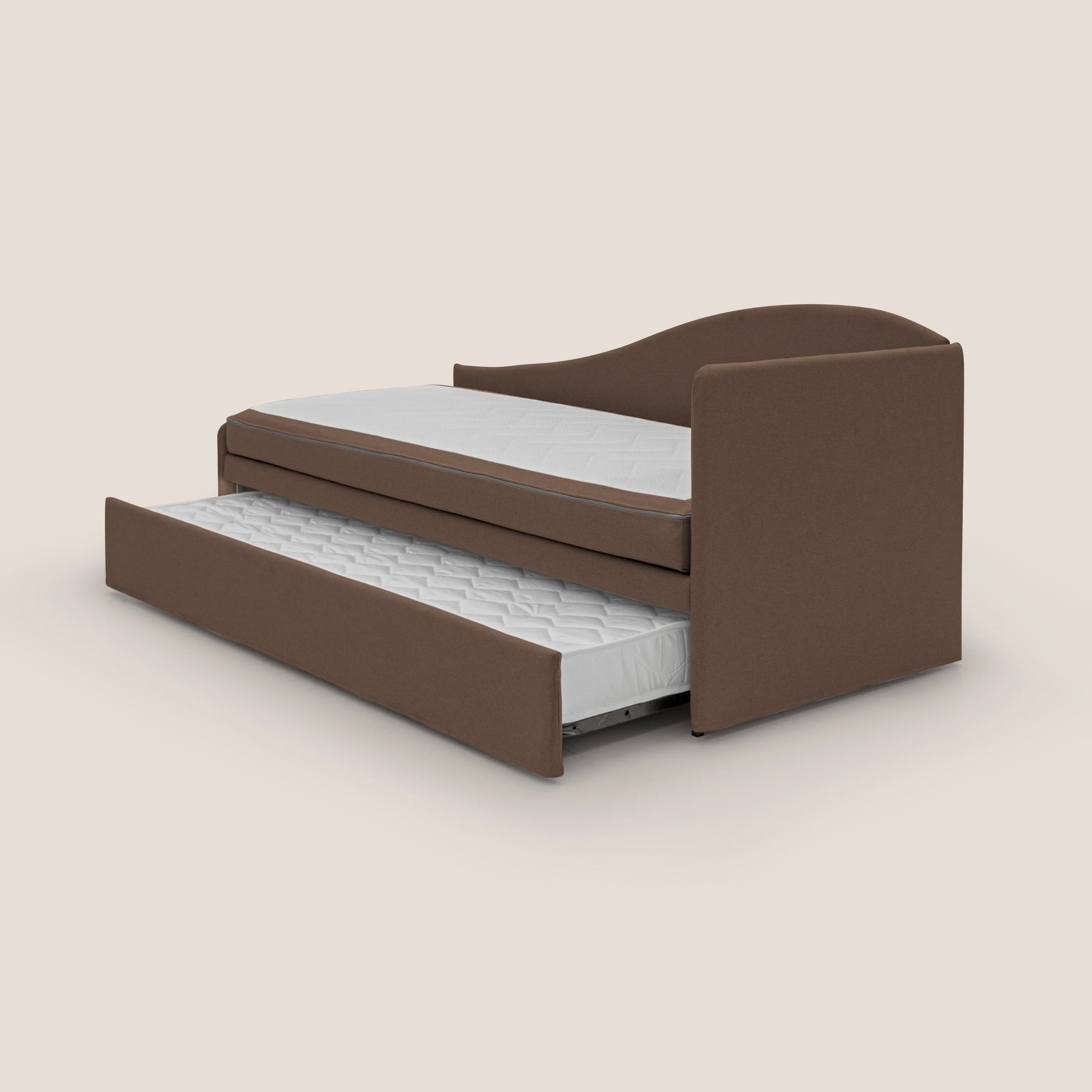 Nolo Canapé duplex avec lits jumeaux et tissu effet coton imperméable T13 marron - Image 5