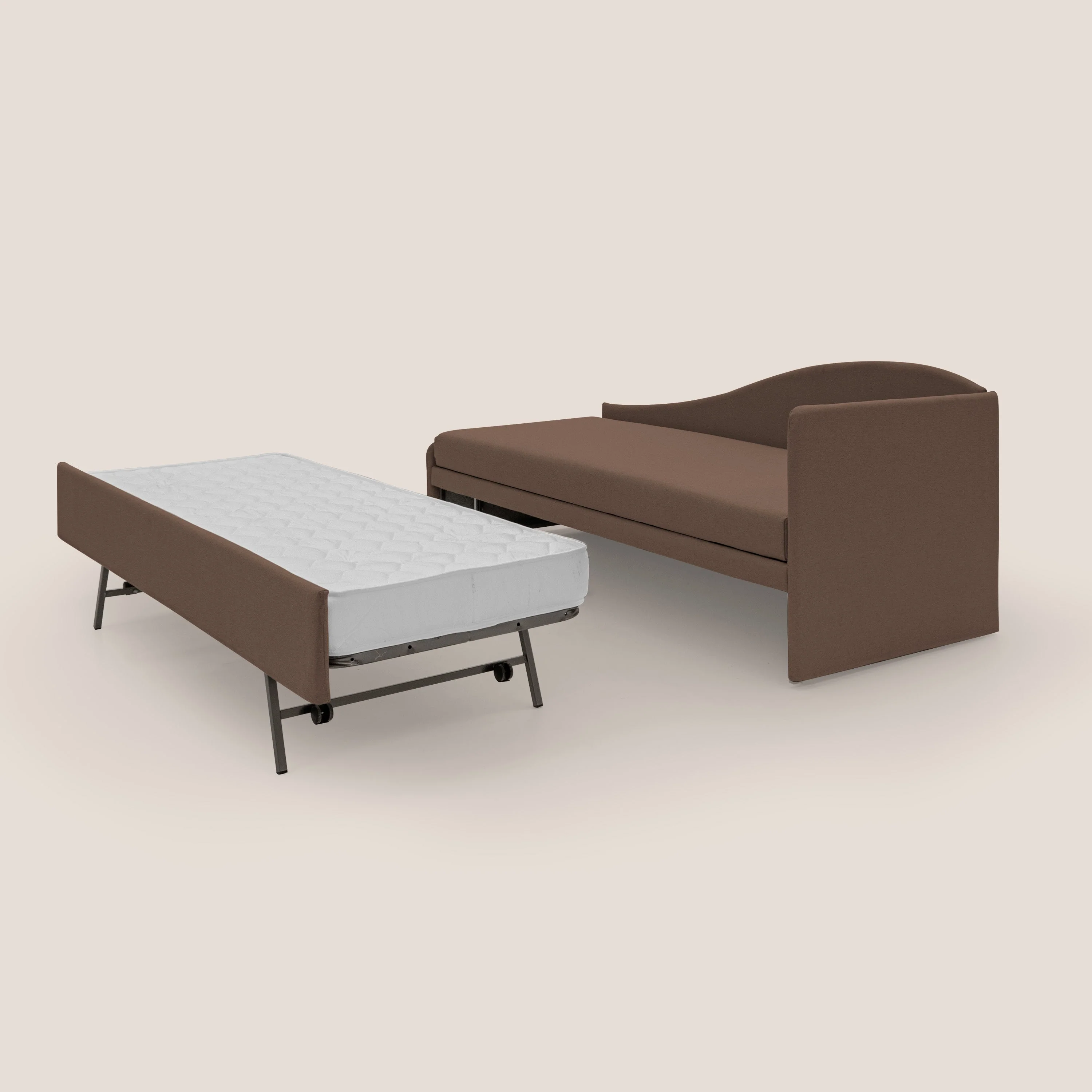 Nolo Canapé duplex avec lits jumeaux et tissu effet coton imperméable T13 marron - Image 6