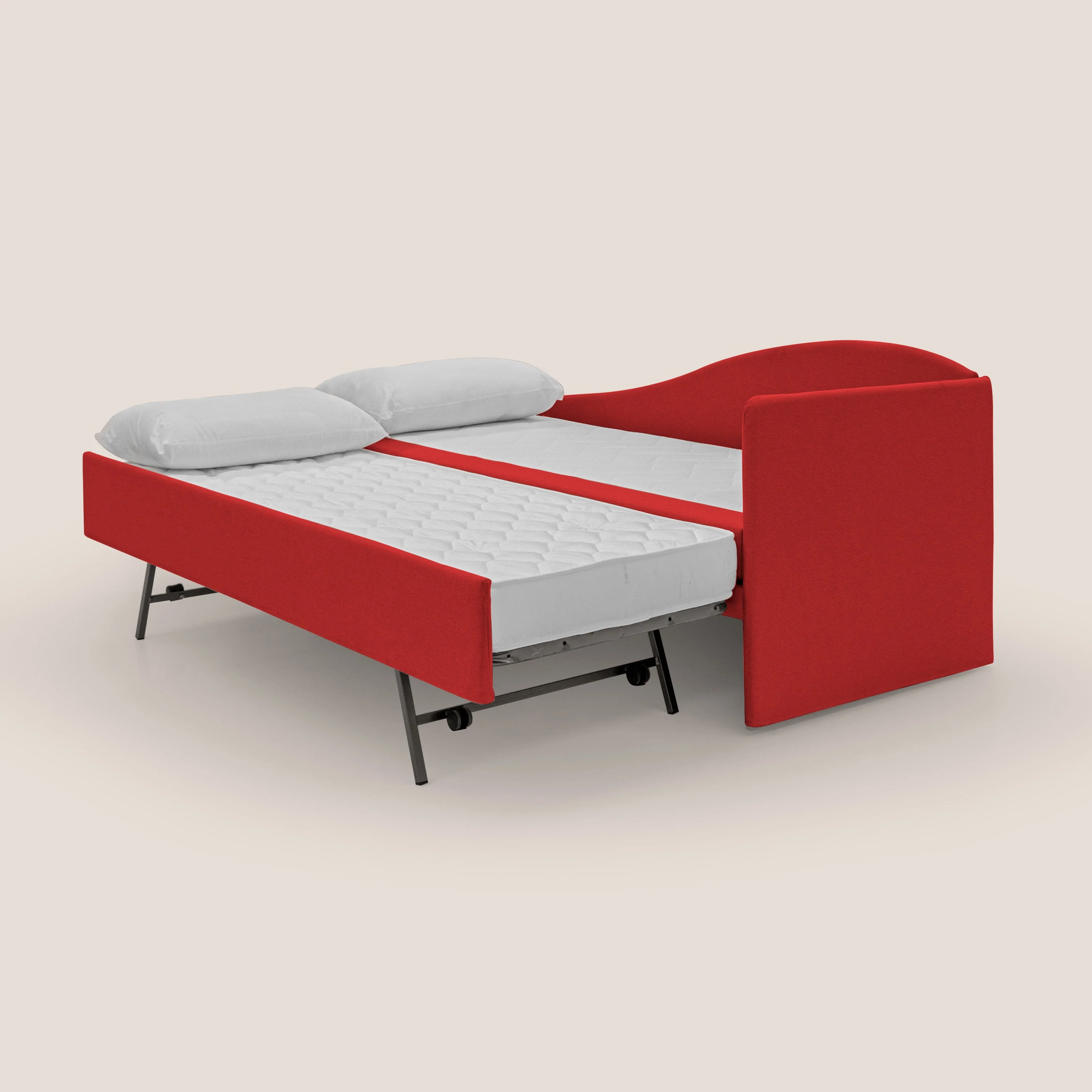 Nolo Canapé duplex avec lits jumeaux et tissu effet coton imperméable T13 rouge - Image 2