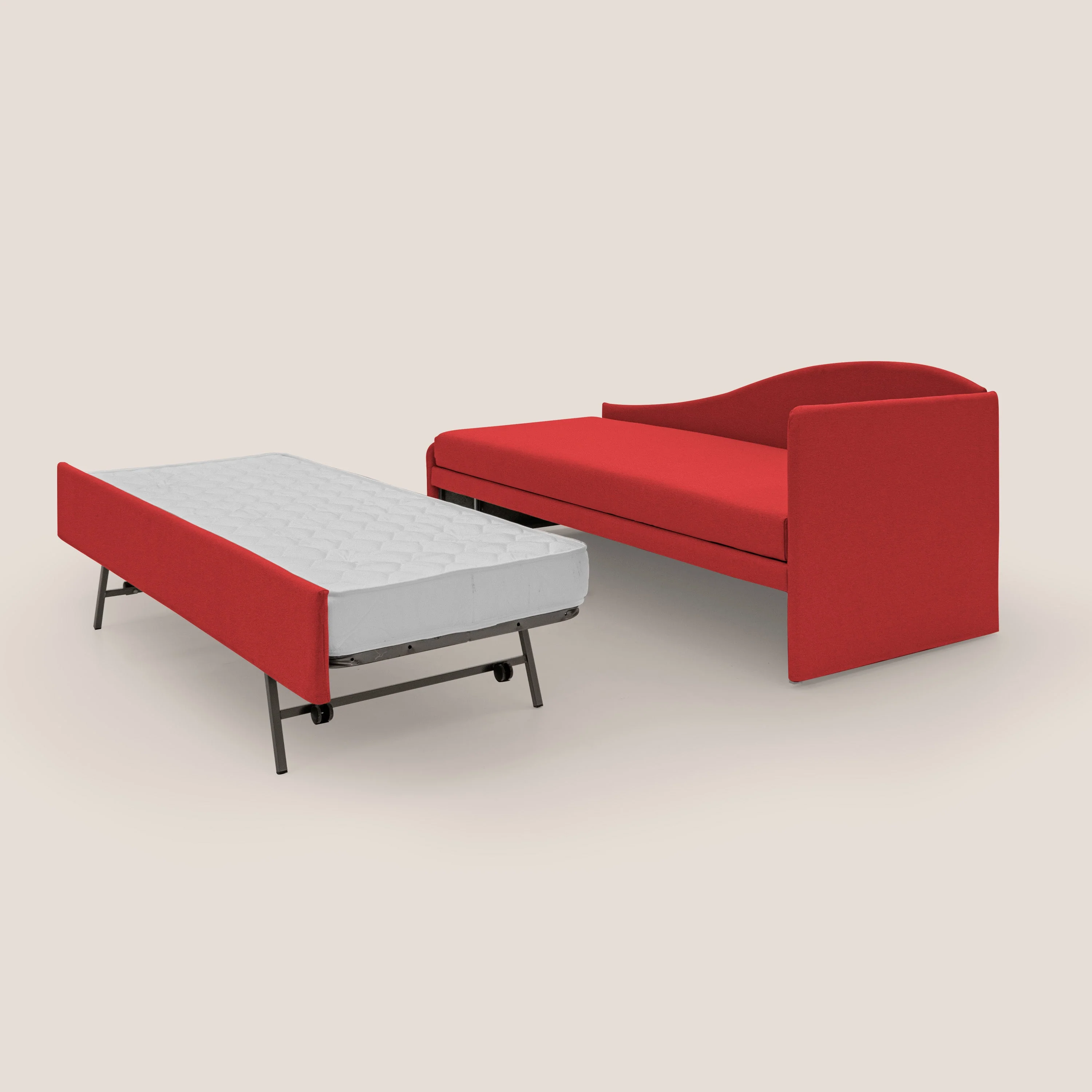 Nolo Canapé duplex avec lits jumeaux et tissu effet coton imperméable T13 rouge - Image 6