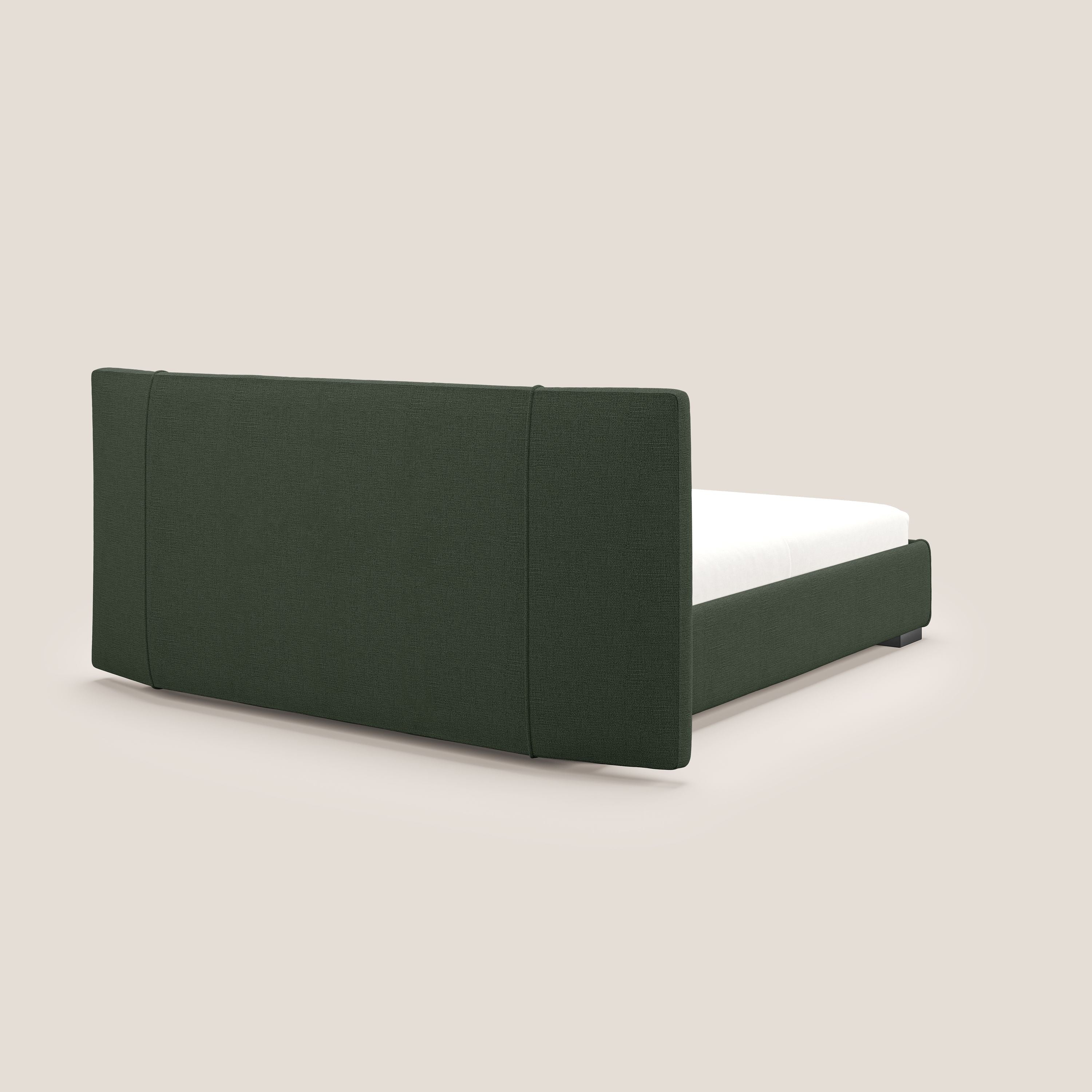 Omero lit avec coffre rembourré déhoussable en tissu flammé imperméable T14 vert - Image 6
