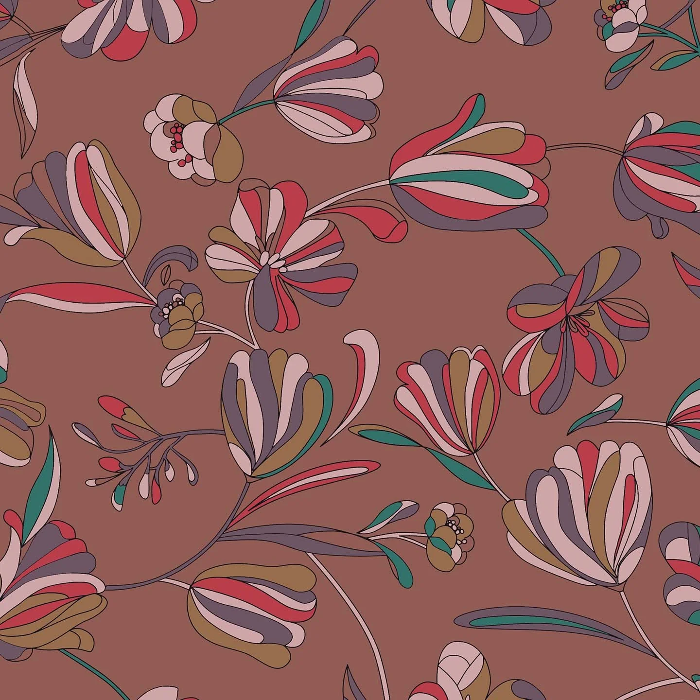 Omika collezione cuscini a fantasie multicolor in velluto impermeabile saumon - Image 2