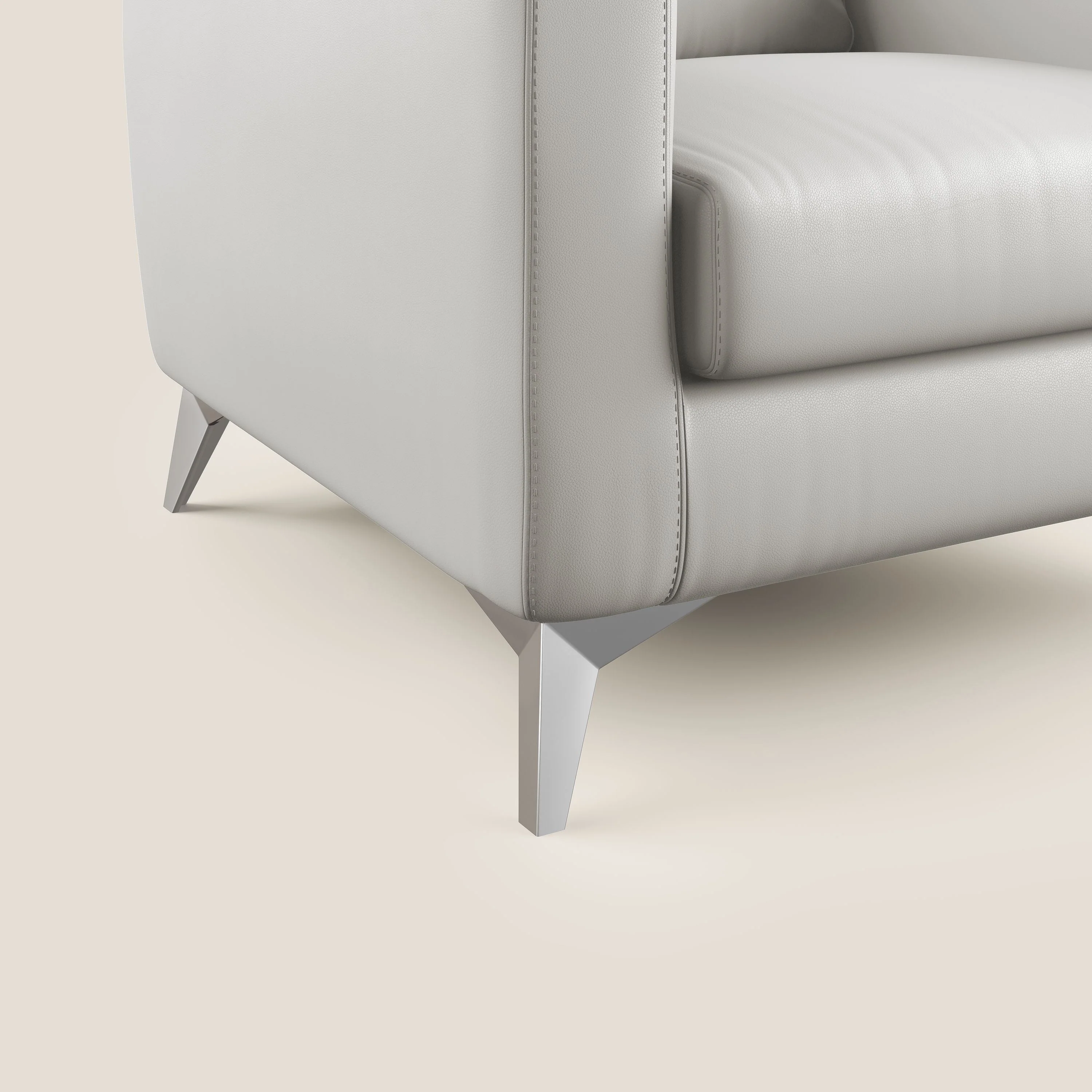 Orione fauteuil en simili cuir imperméable T04 gris clair - Image 5