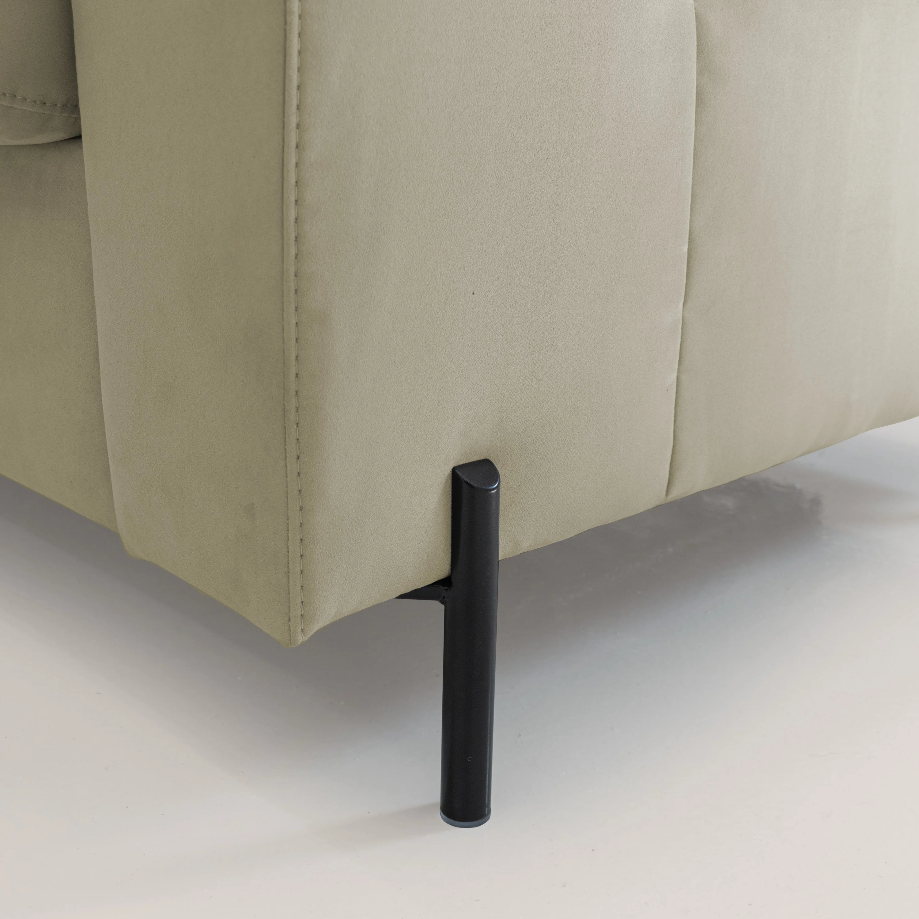Ortensia canapé convertible matelas H 18cm et pieds hauts en élégante microfibre détachable T11 beige - Image 6