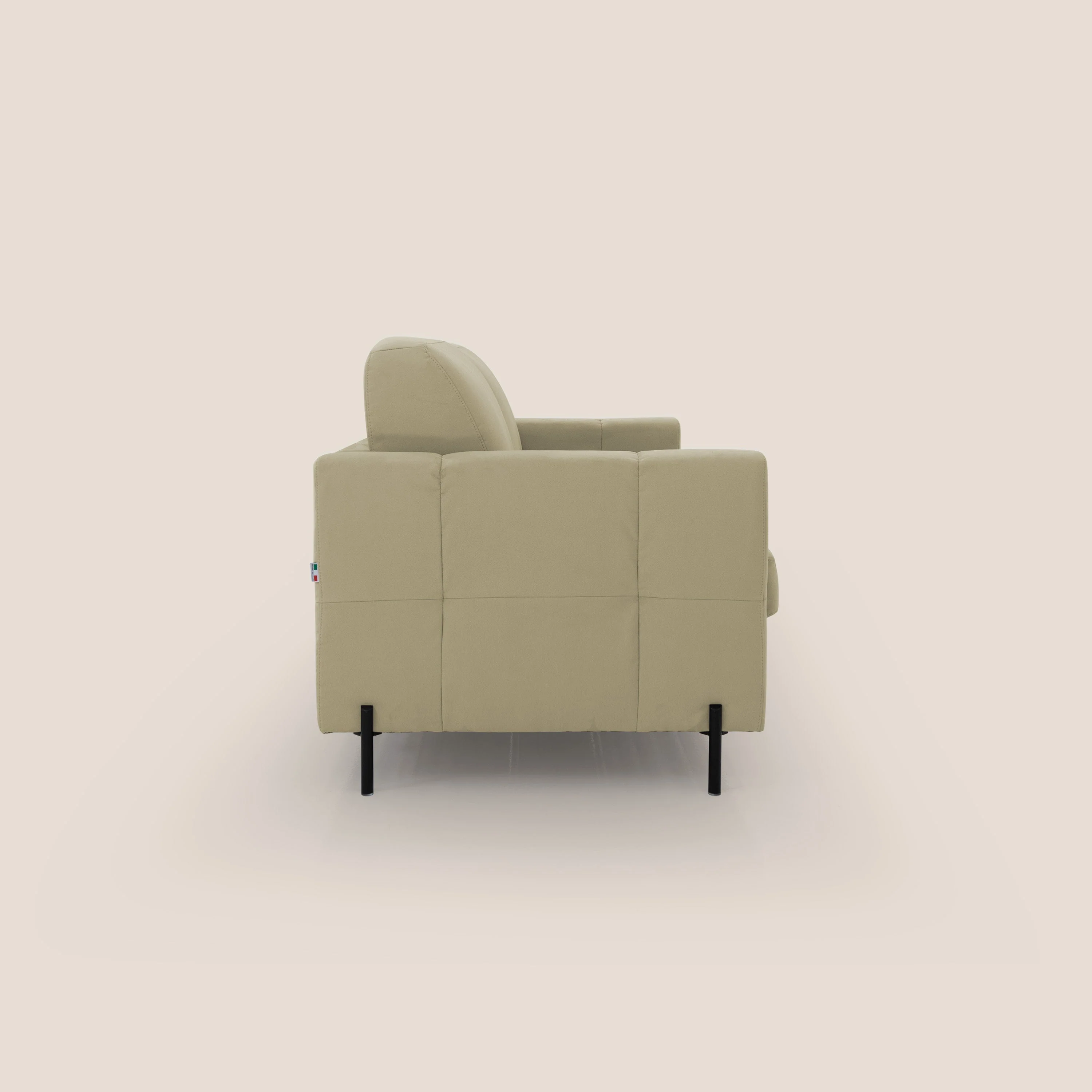 Ortensia canapé convertible matelas H 18cm et pieds hauts en élégante microfibre détachable T11 beige - Image 7