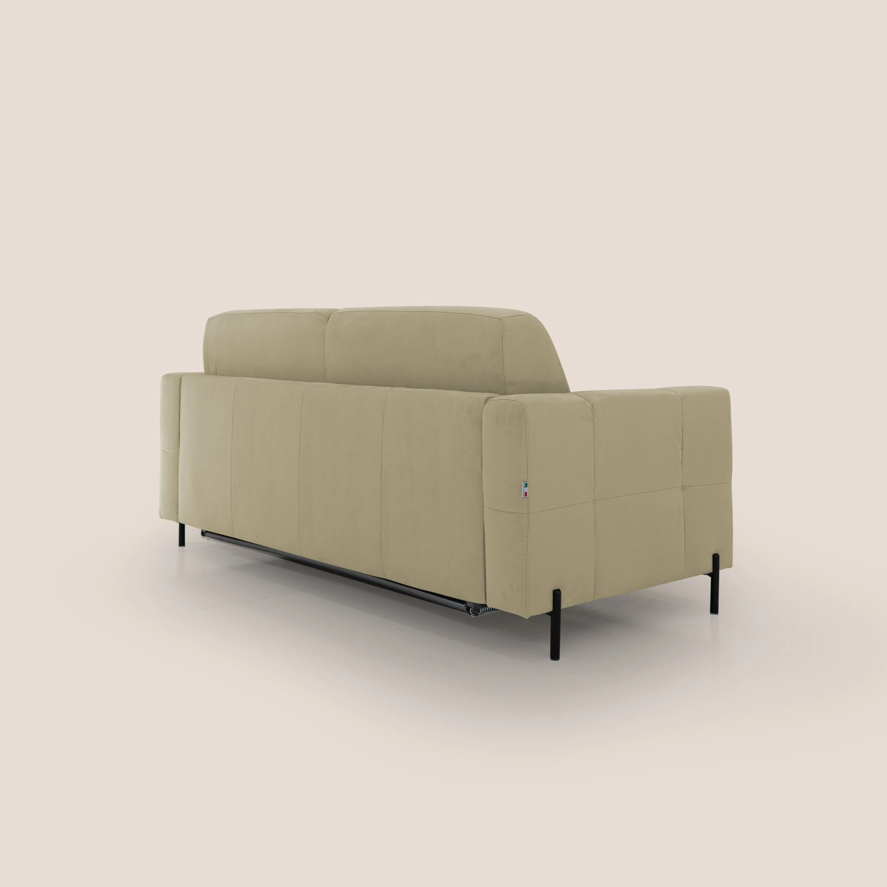 Ortensia canapé convertible matelas H 18cm et pieds hauts en élégante microfibre détachable T11 beige - Image 8