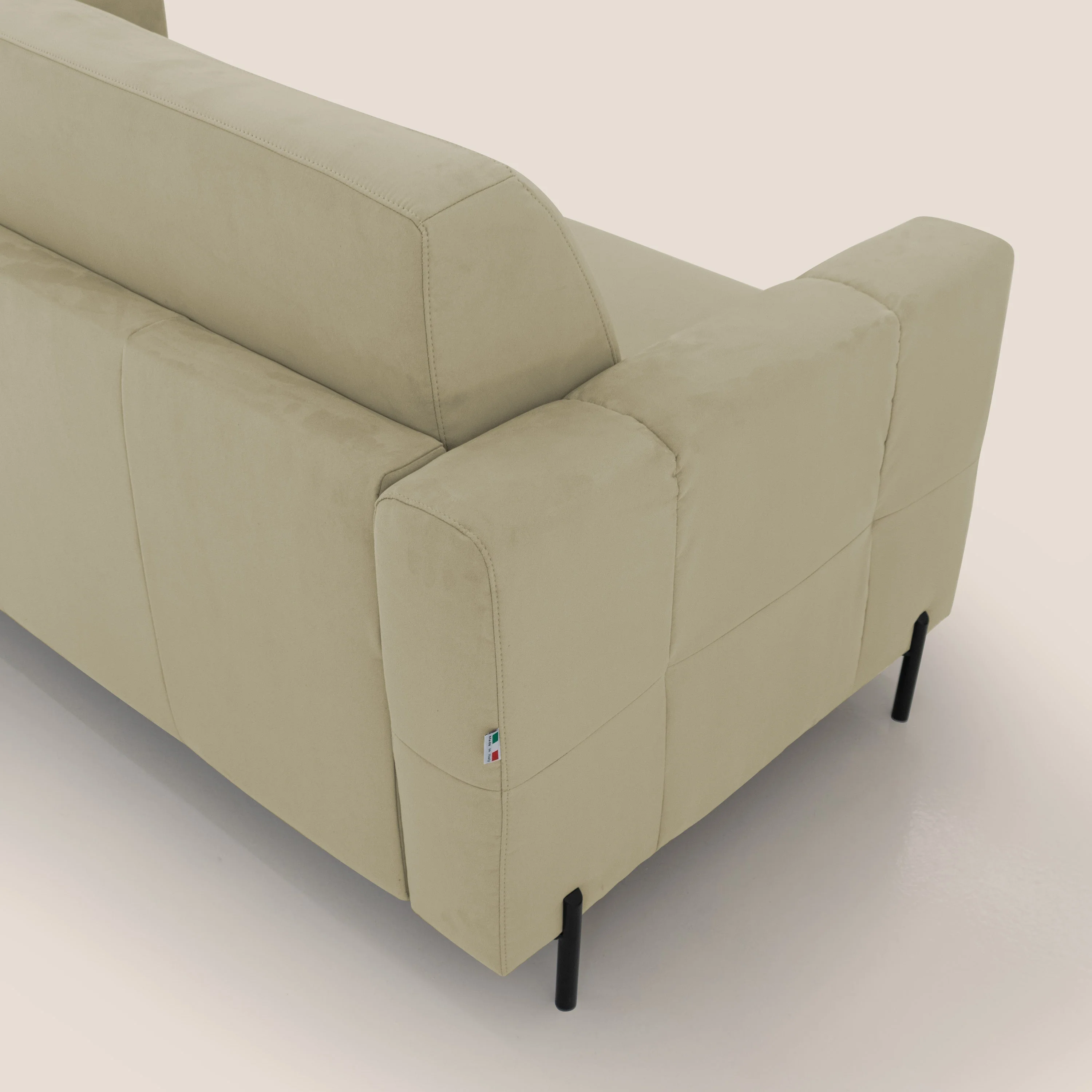 Ortensia canapé convertible matelas H 18cm et pieds hauts en élégante microfibre détachable T11 beige - Image 9