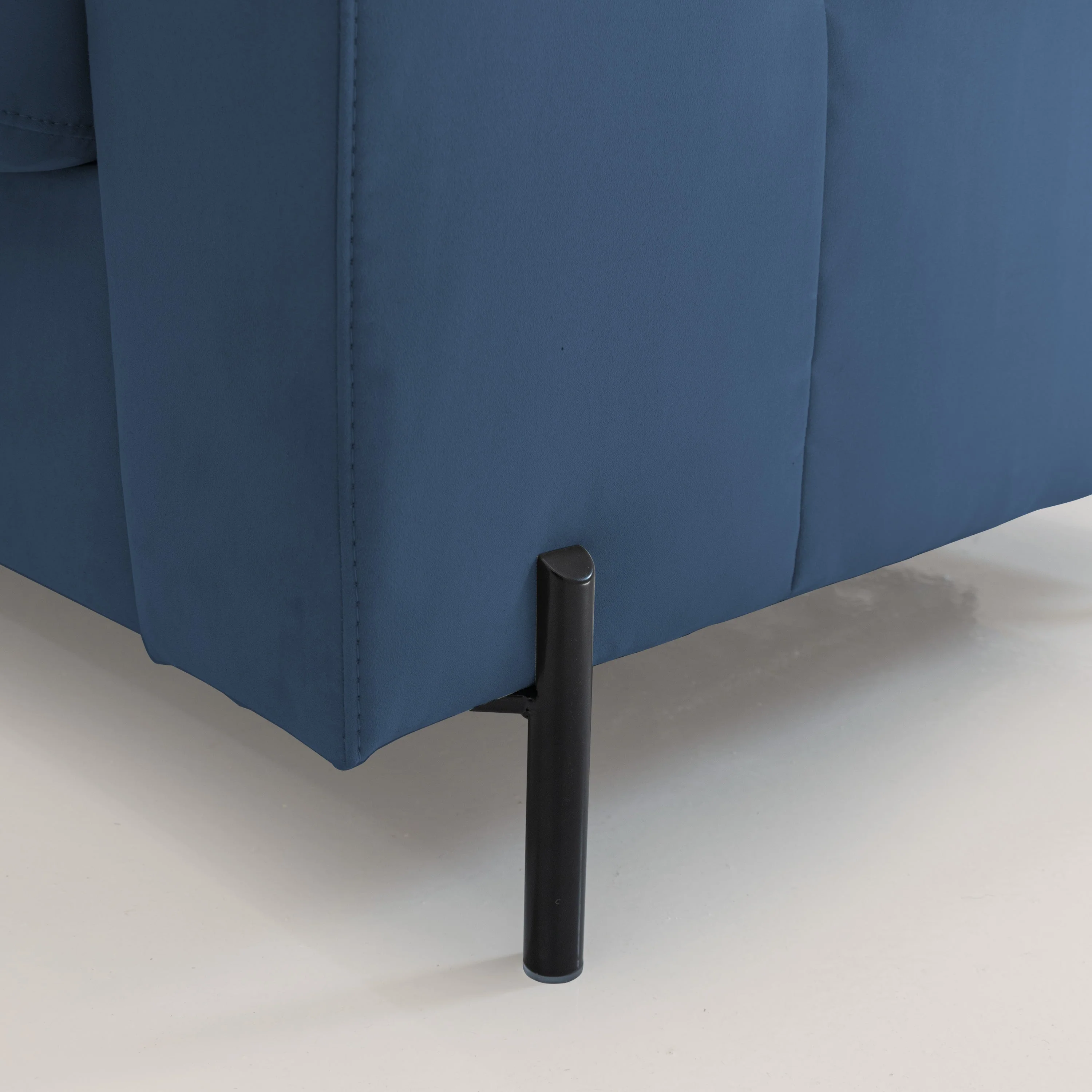 Ortensia canapé convertible matelas H 18cm et pieds hauts en élégante microfibre détachable T11 bleu - Image 6