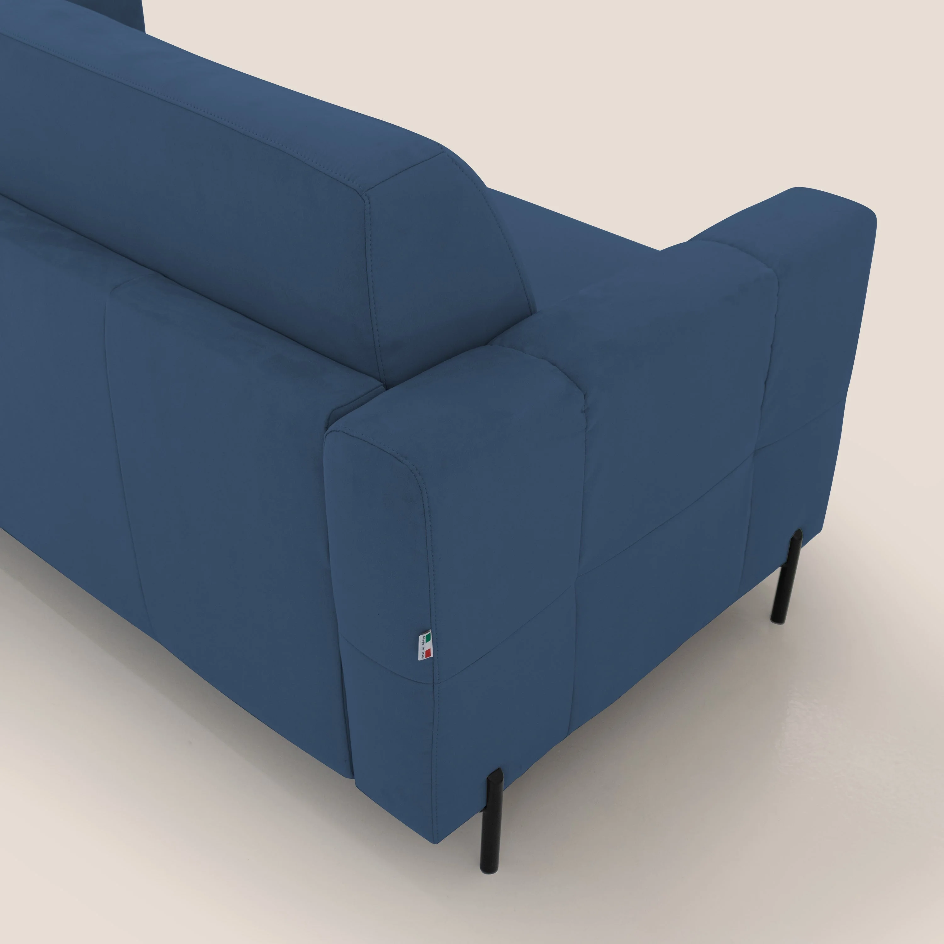 Ortensia canapé convertible matelas H 18cm et pieds hauts en élégante microfibre détachable T11 bleu - Image 9
