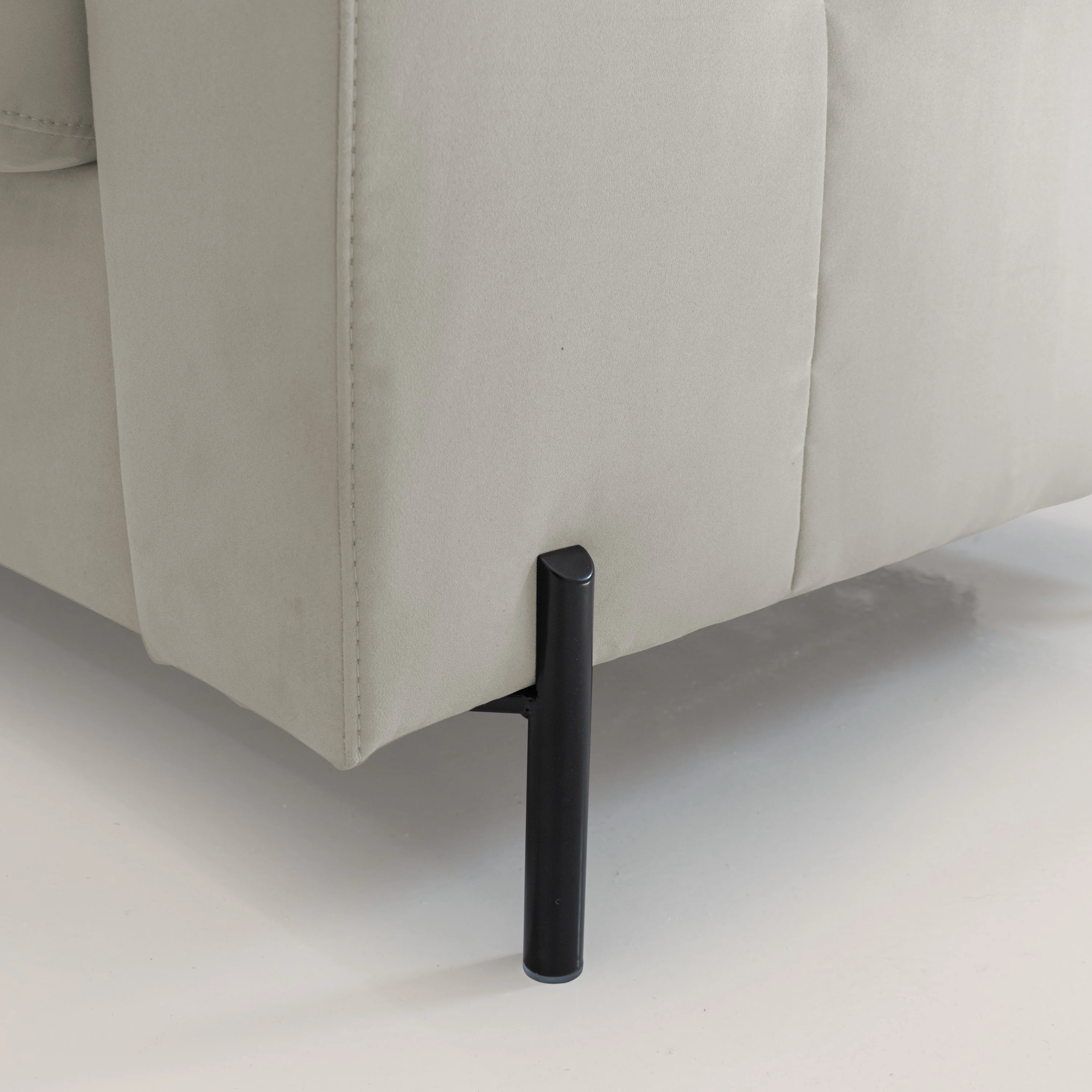 Ortensia canapé convertible matelas H 18cm et pieds hauts en élégante microfibre détachable T11 crème - Image 6