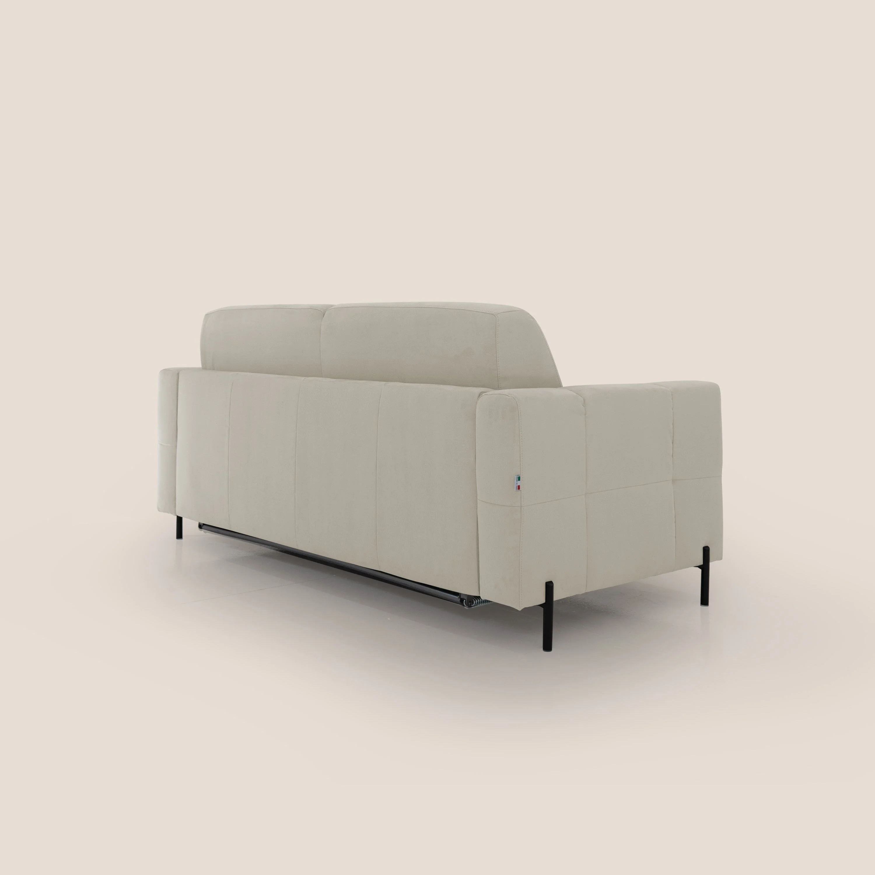 Ortensia canapé convertible matelas H 18cm et pieds hauts en élégante microfibre détachable T11 crème - Image 8