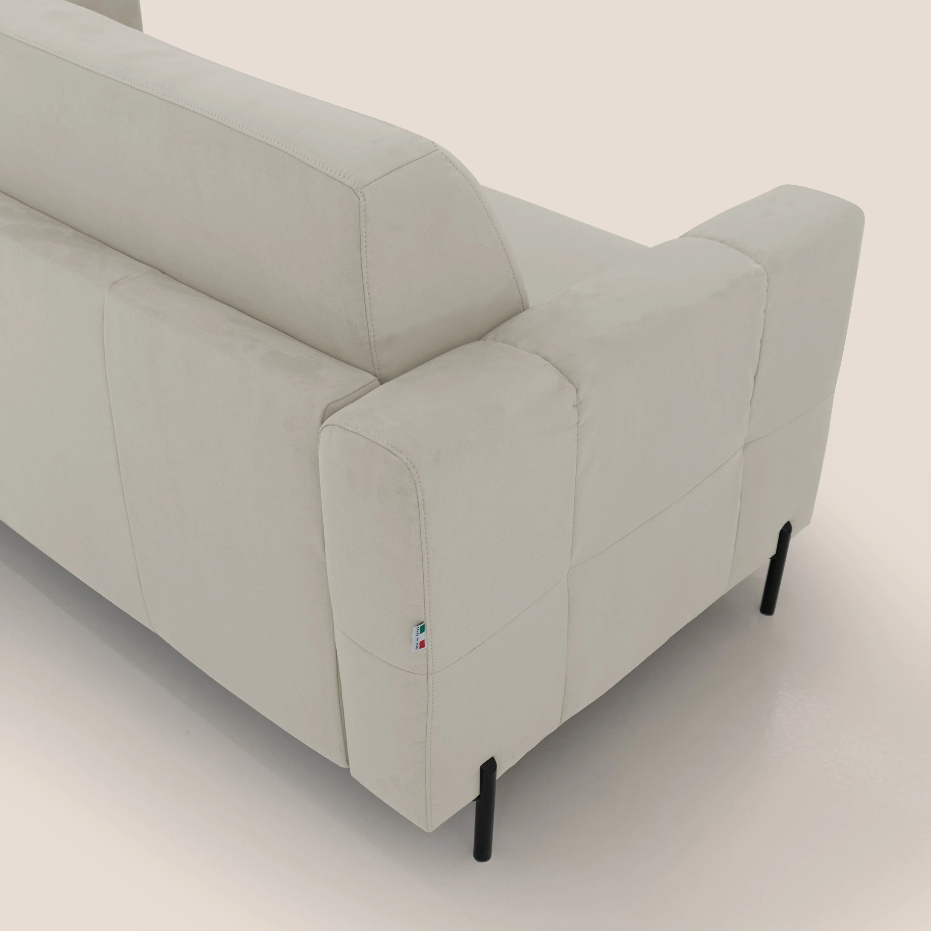 Ortensia canapé convertible matelas H 18cm et pieds hauts en élégante microfibre détachable T11 crème - Image 9