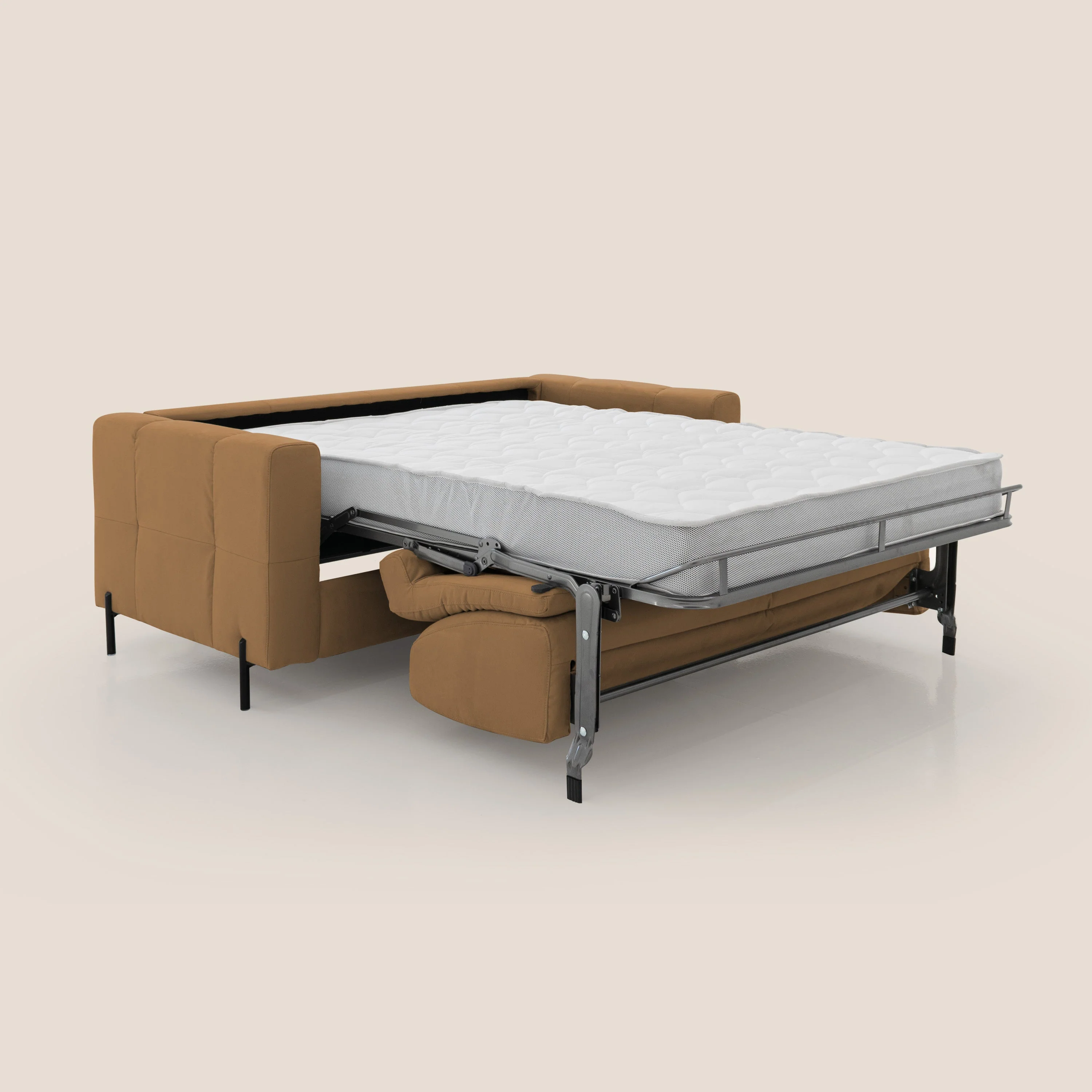 Ortensia canapé convertible matelas H 18cm et pieds hauts en élégante microfibre détachable T11 cuir - Image 2
