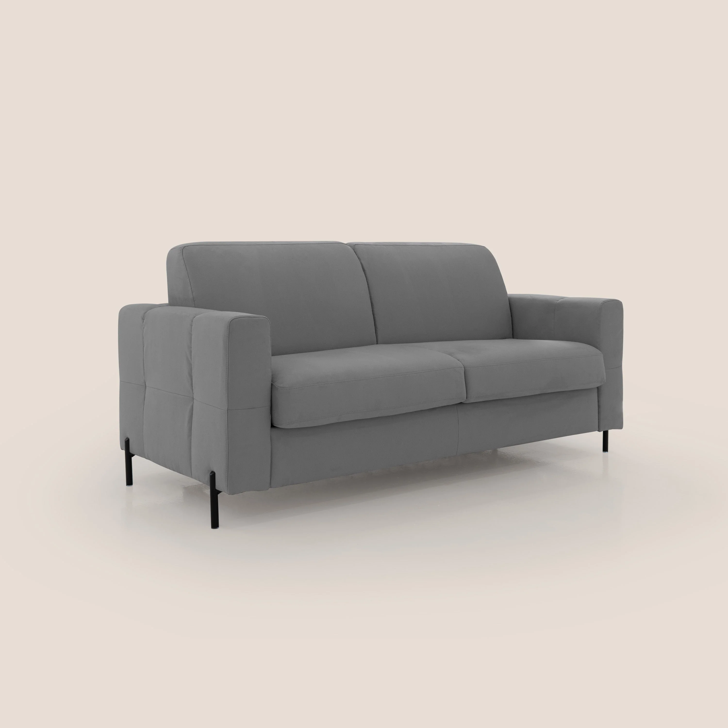 Ortensia canapé convertible matelas H 18cm et pieds hauts en élégante microfibre détachable T11 gris - Image 3