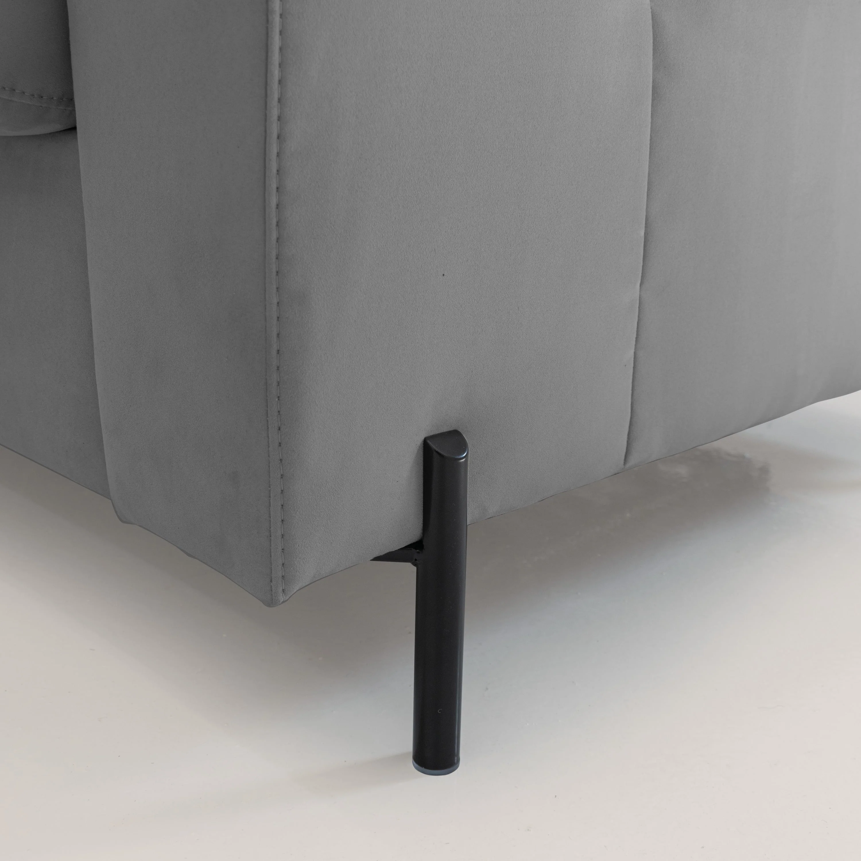 Ortensia canapé convertible matelas H 18cm et pieds hauts en élégante microfibre détachable T11 gris - Image 6
