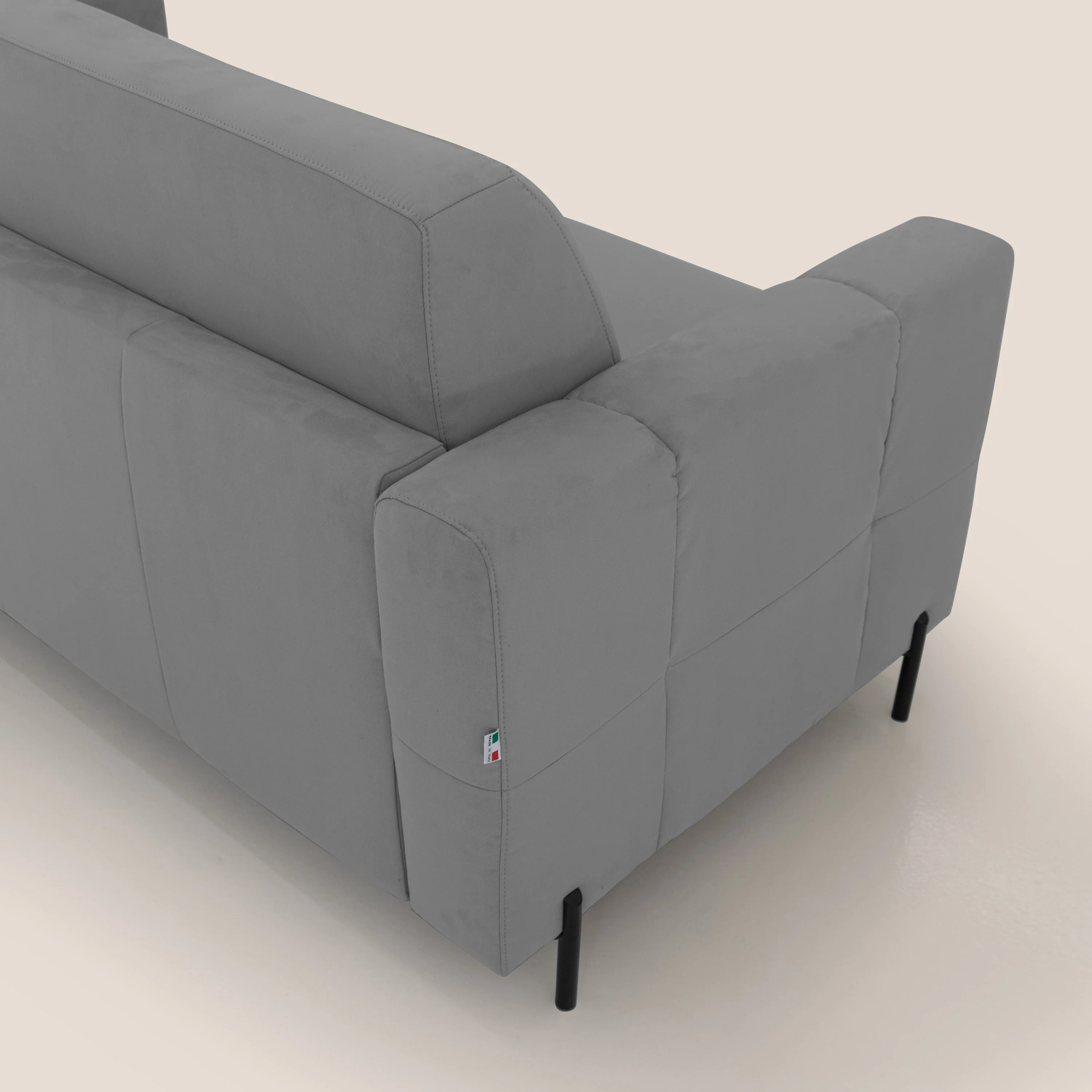 Ortensia canapé convertible matelas H 18cm et pieds hauts en élégante microfibre détachable T11 gris - Image 9