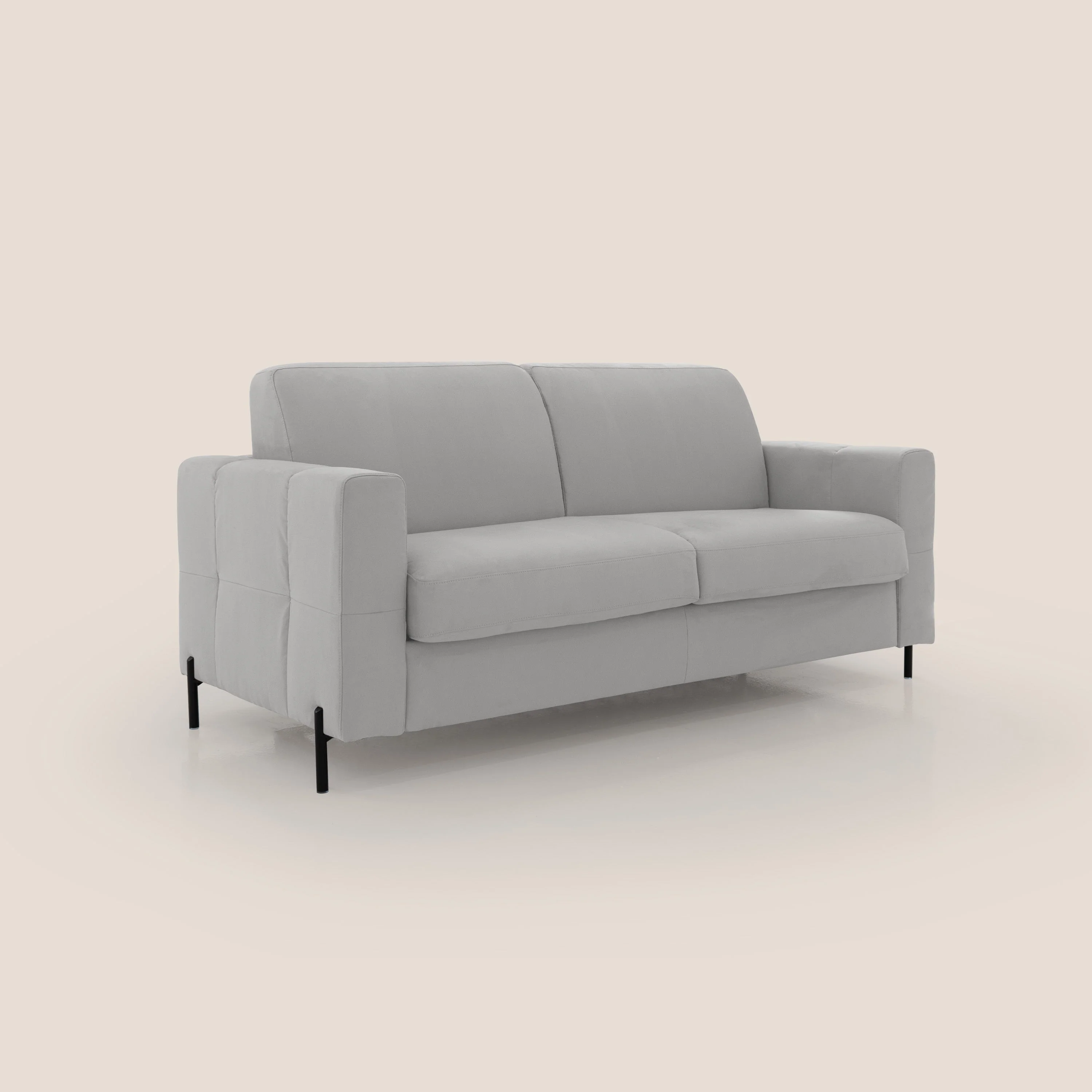 Ortensia canapé convertible matelas H 18cm et pieds hauts en élégante microfibre détachable T11 gris clair - Image 3