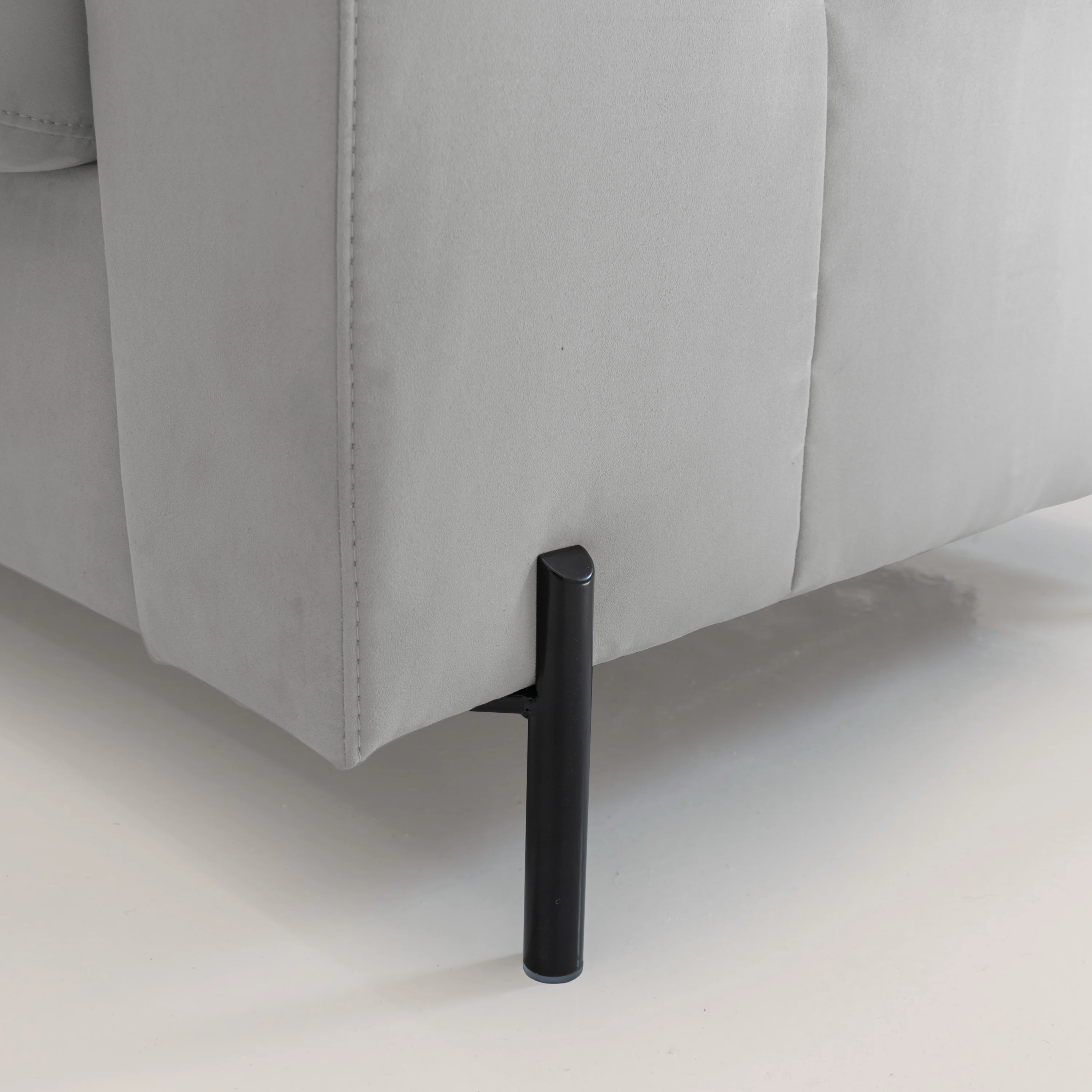 Ortensia canapé convertible matelas H 18cm et pieds hauts en élégante microfibre détachable T11 gris clair - Image 6