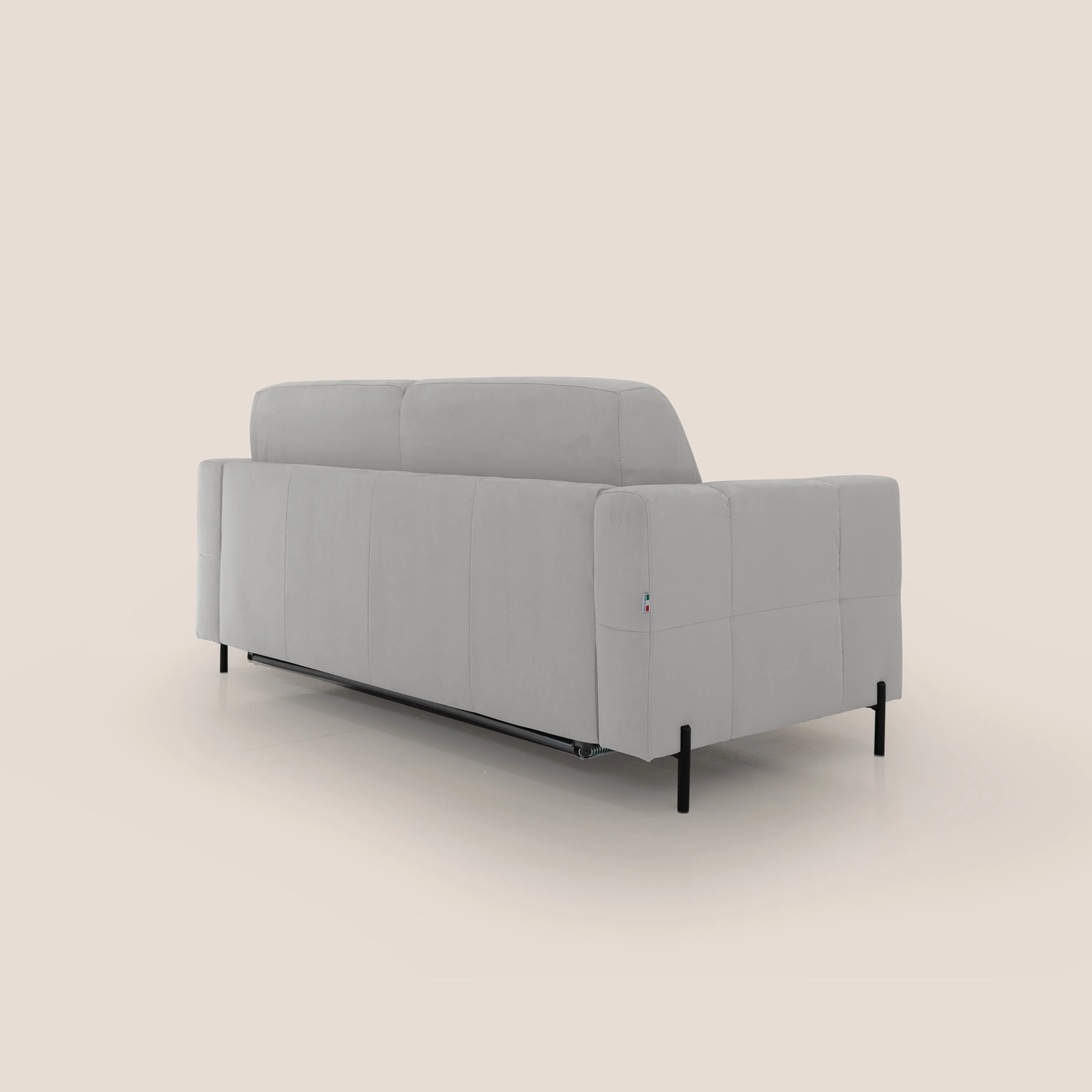 Ortensia canapé convertible matelas H 18cm et pieds hauts en élégante microfibre détachable T11 gris clair - Image 8