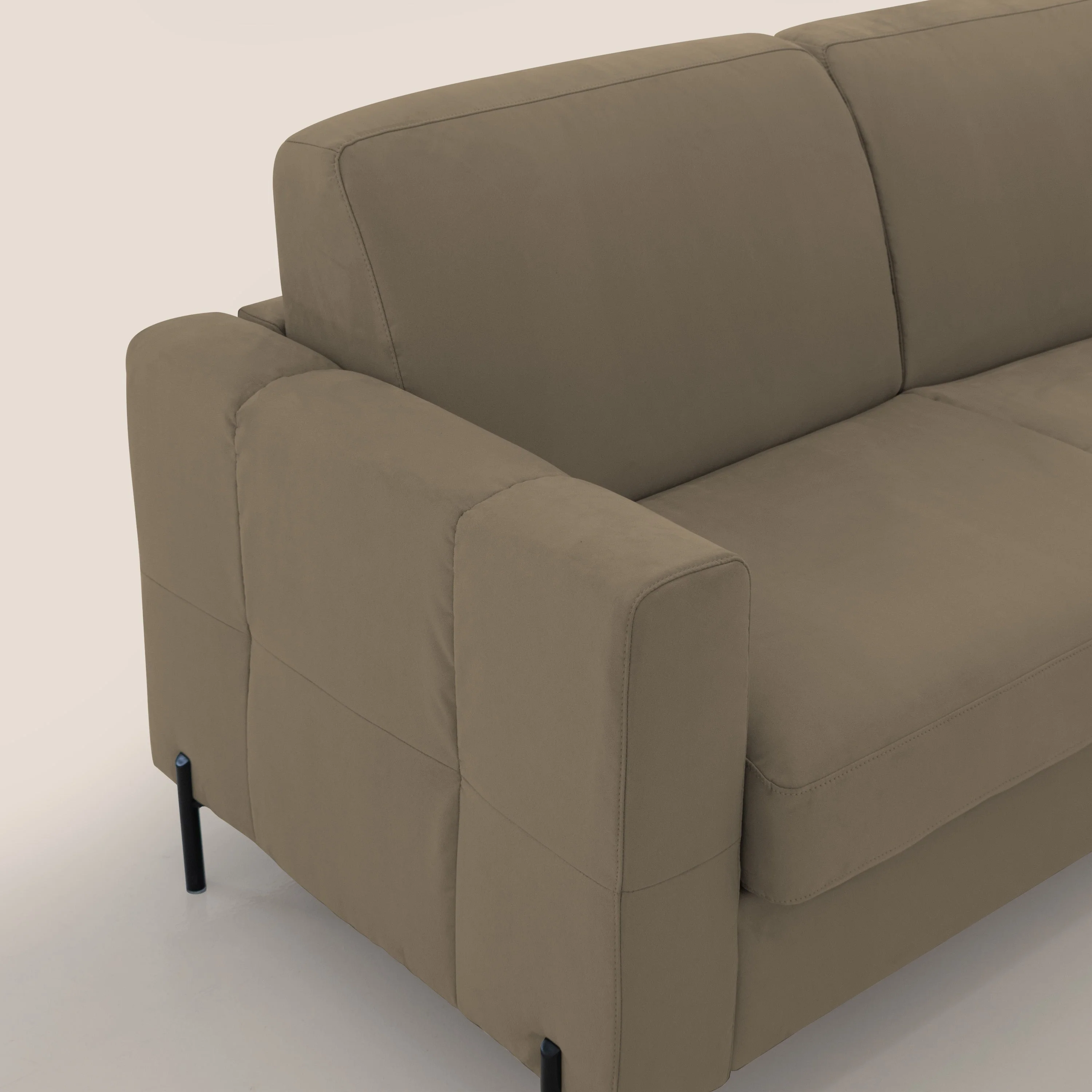 Ortensia canapé convertible matelas H 18cm et pieds hauts en élégante microfibre détachable T11 marron - Image 5