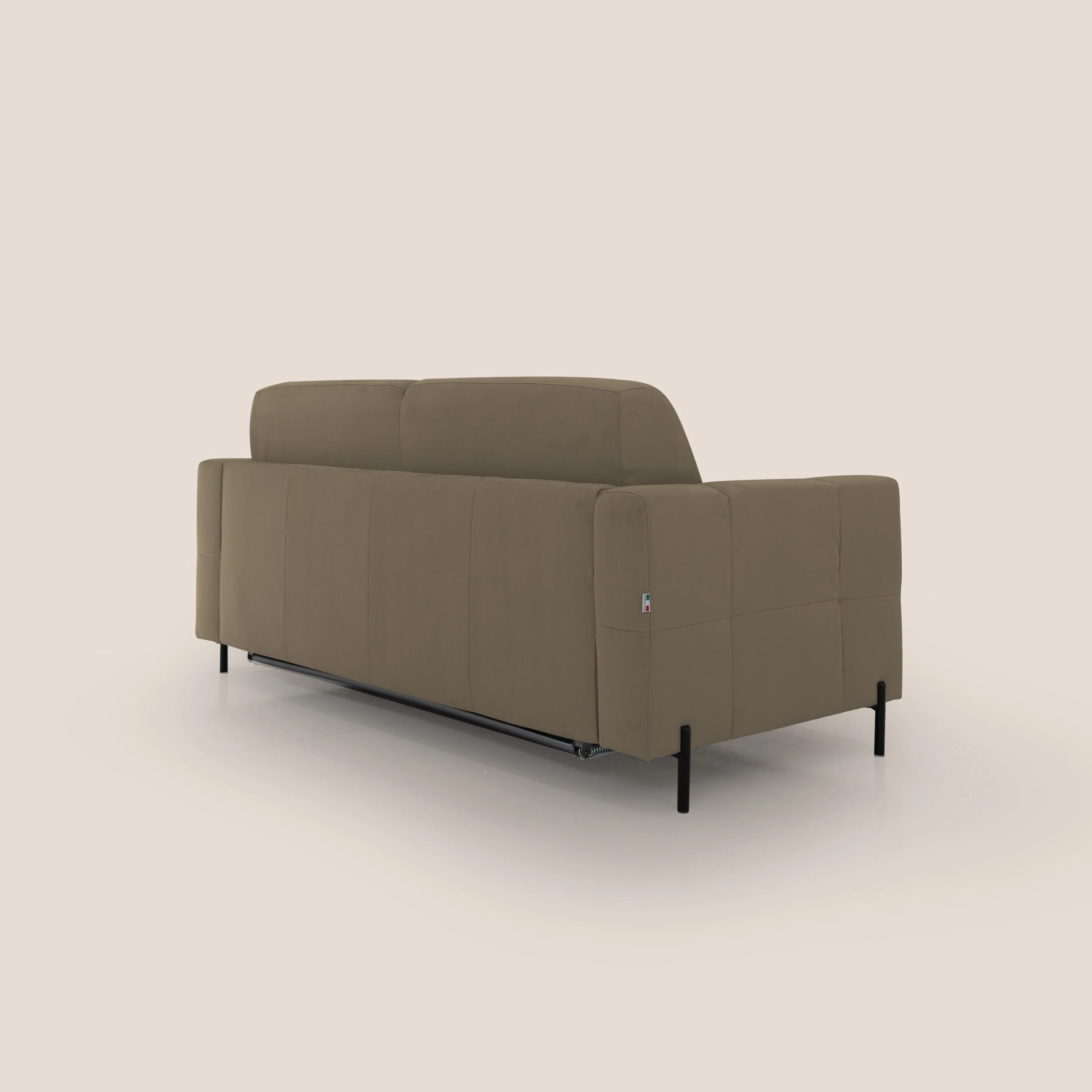Ortensia canapé convertible matelas H 18cm et pieds hauts en élégante microfibre détachable T11 marron - Image 8