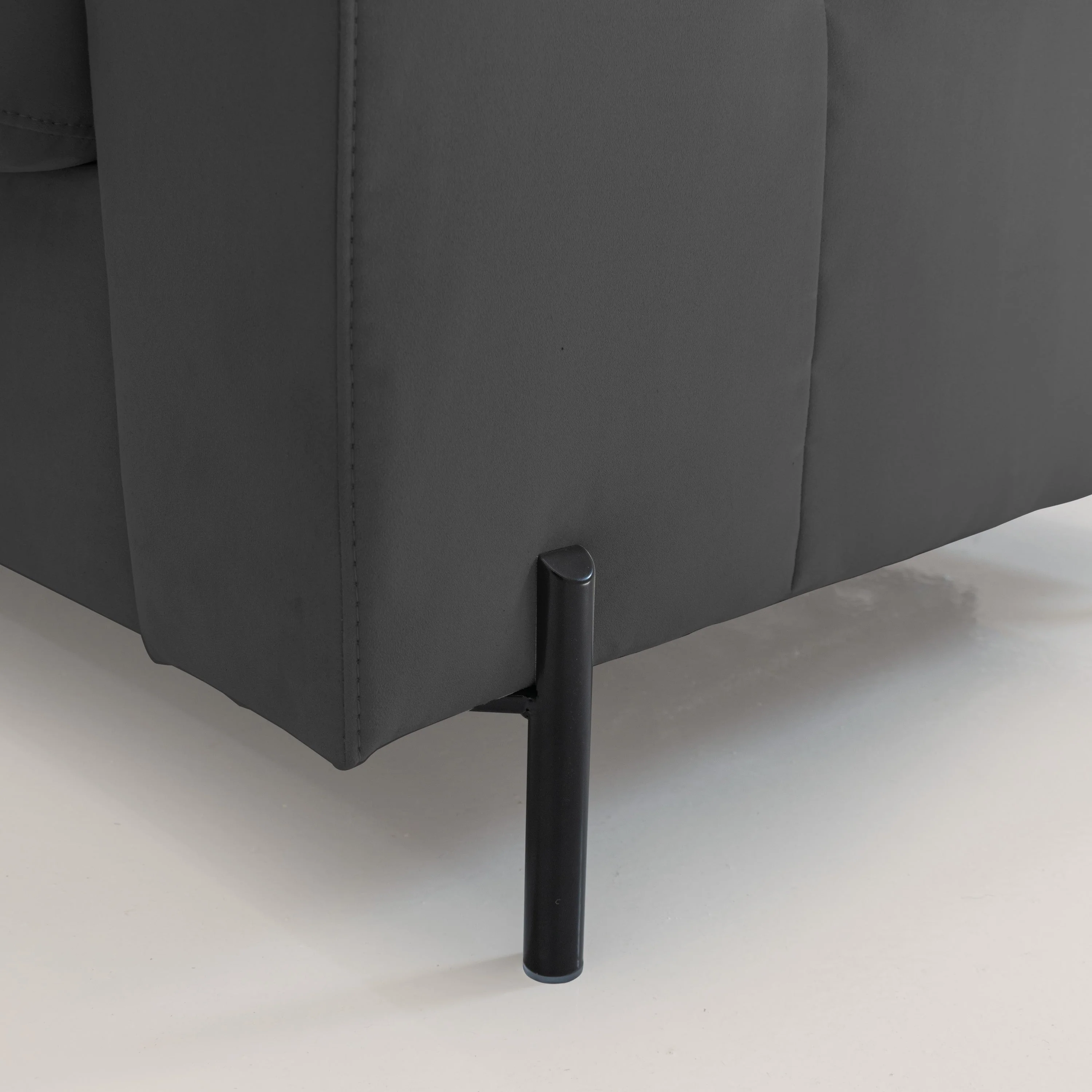 Ortensia canapé convertible matelas H 18cm et pieds hauts en élégante microfibre détachable T11 noir - Image 6