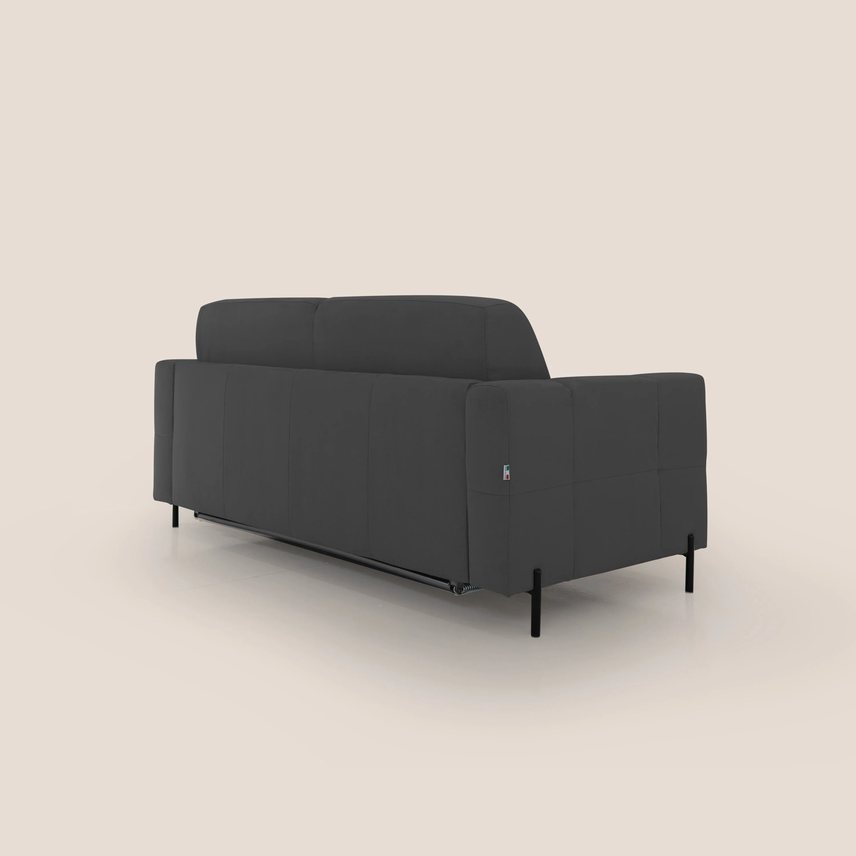 Ortensia canapé convertible matelas H 18cm et pieds hauts en élégante microfibre détachable T11 noir - Image 8