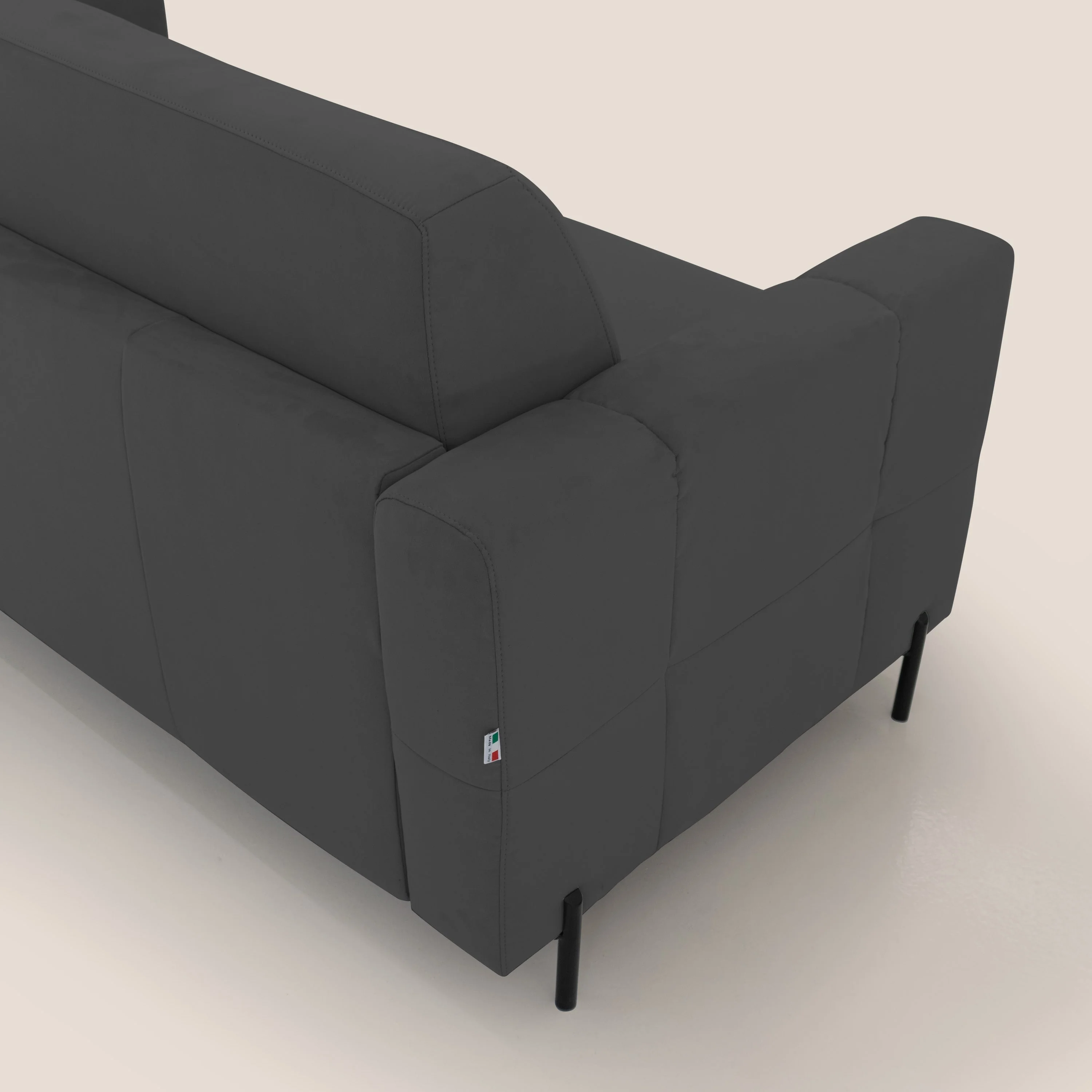 Ortensia canapé convertible matelas H 18cm et pieds hauts en élégante microfibre détachable T11 noir - Image 9