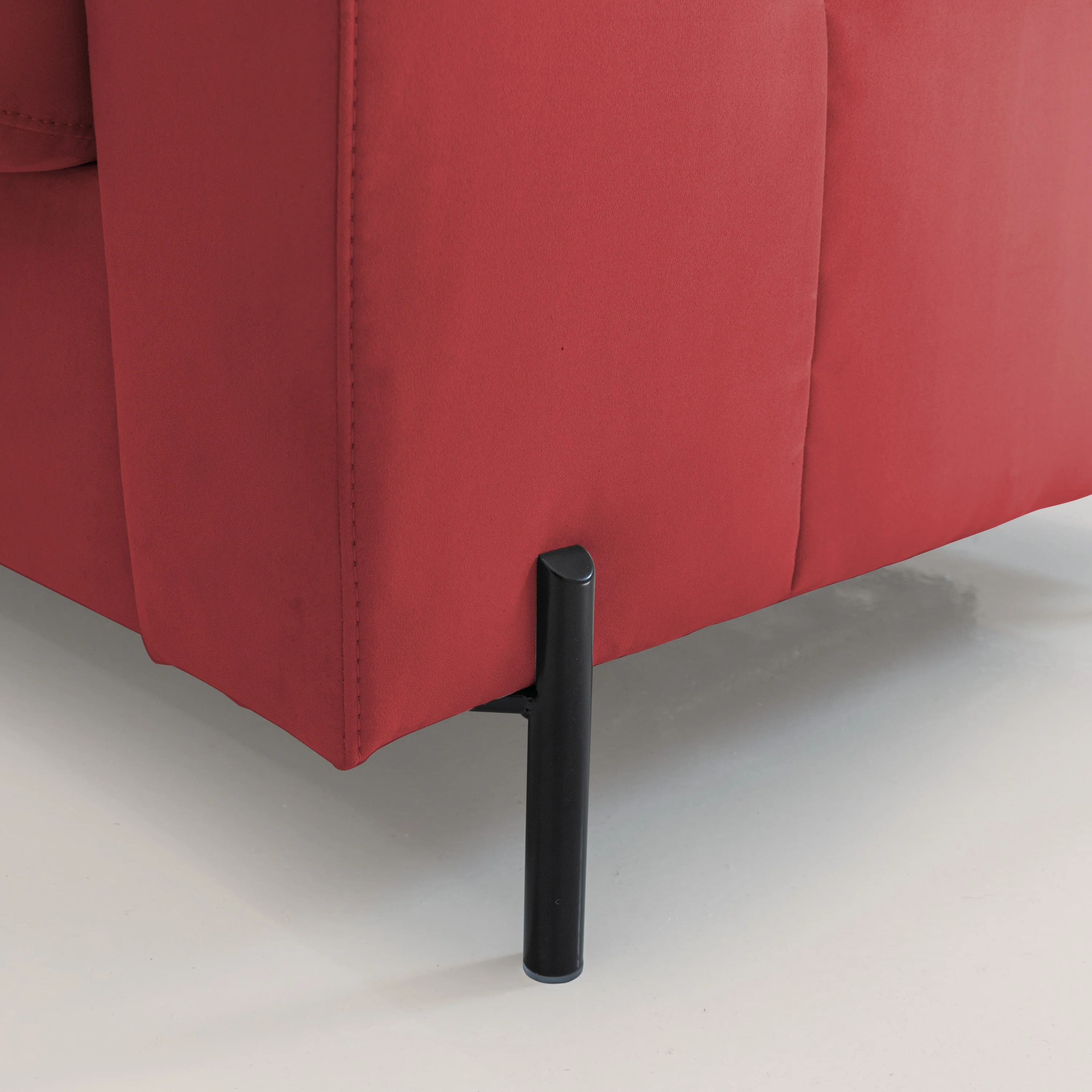 Ortensia canapé convertible matelas H 18cm et pieds hauts en élégante microfibre détachable T11 rouge - Image 6