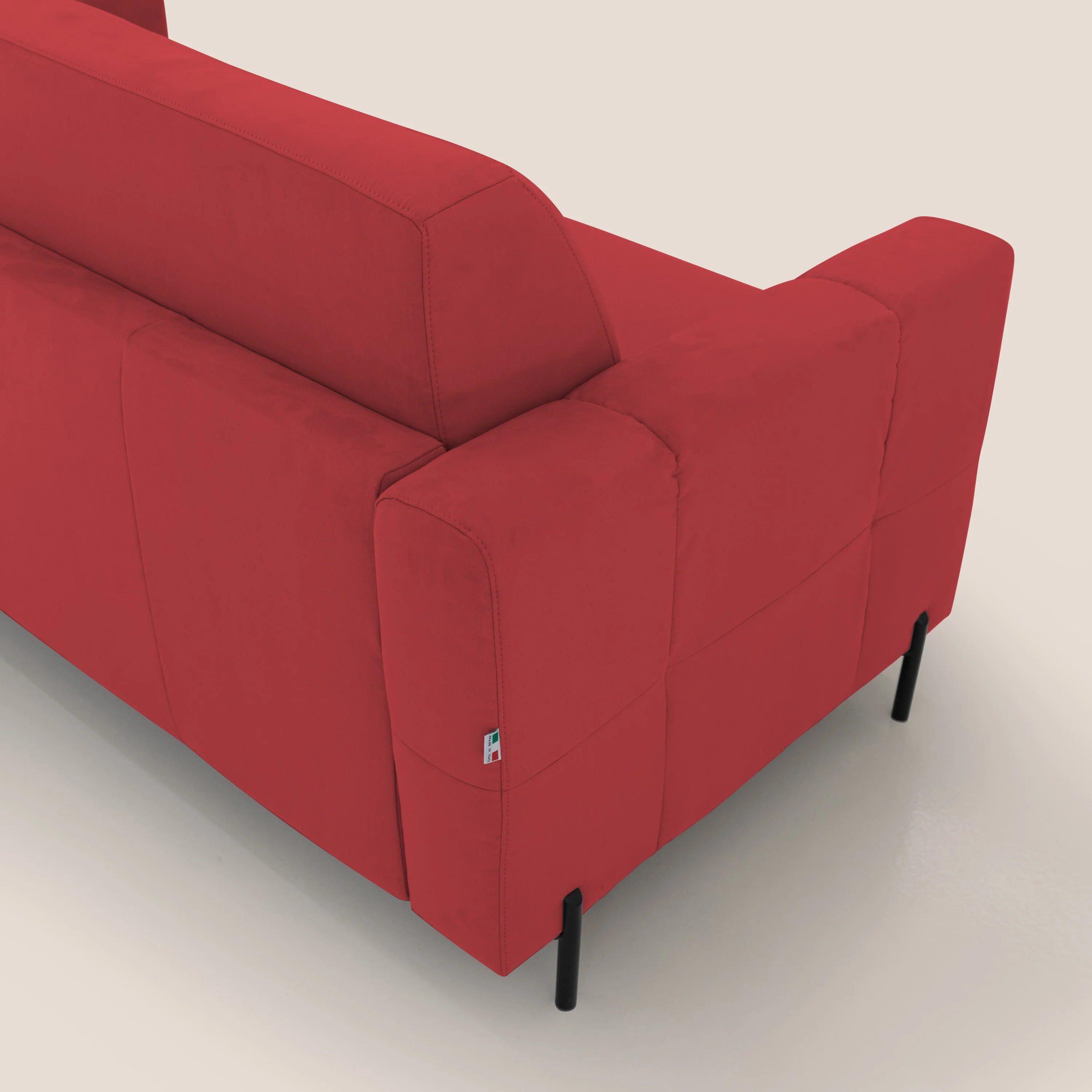 Ortensia canapé convertible matelas H 18cm et pieds hauts en élégante microfibre détachable T11 rouge - Image 9