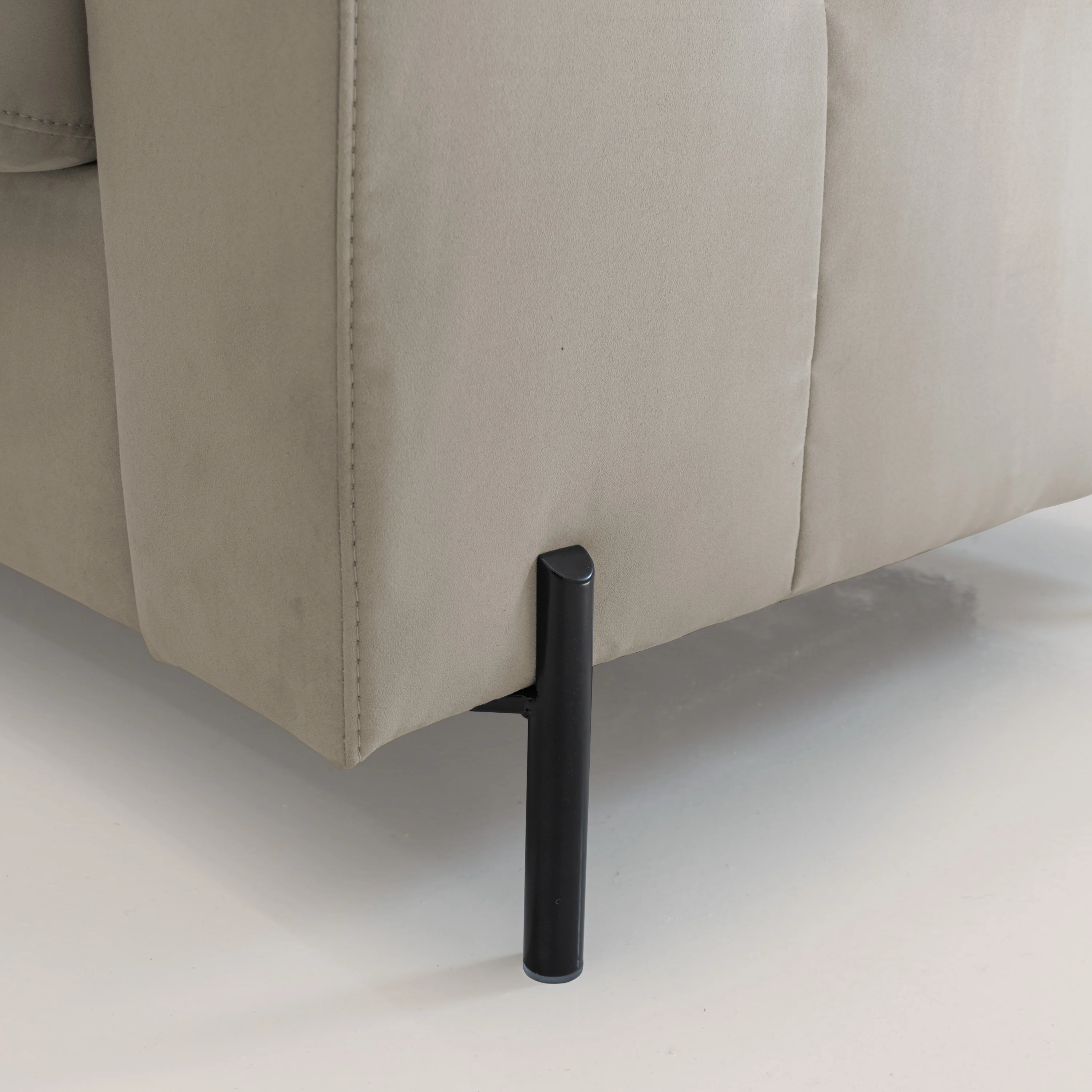Ortensia canapé convertible matelas H 18cm et pieds hauts en élégante microfibre détachable T11 Taupe - Image 6