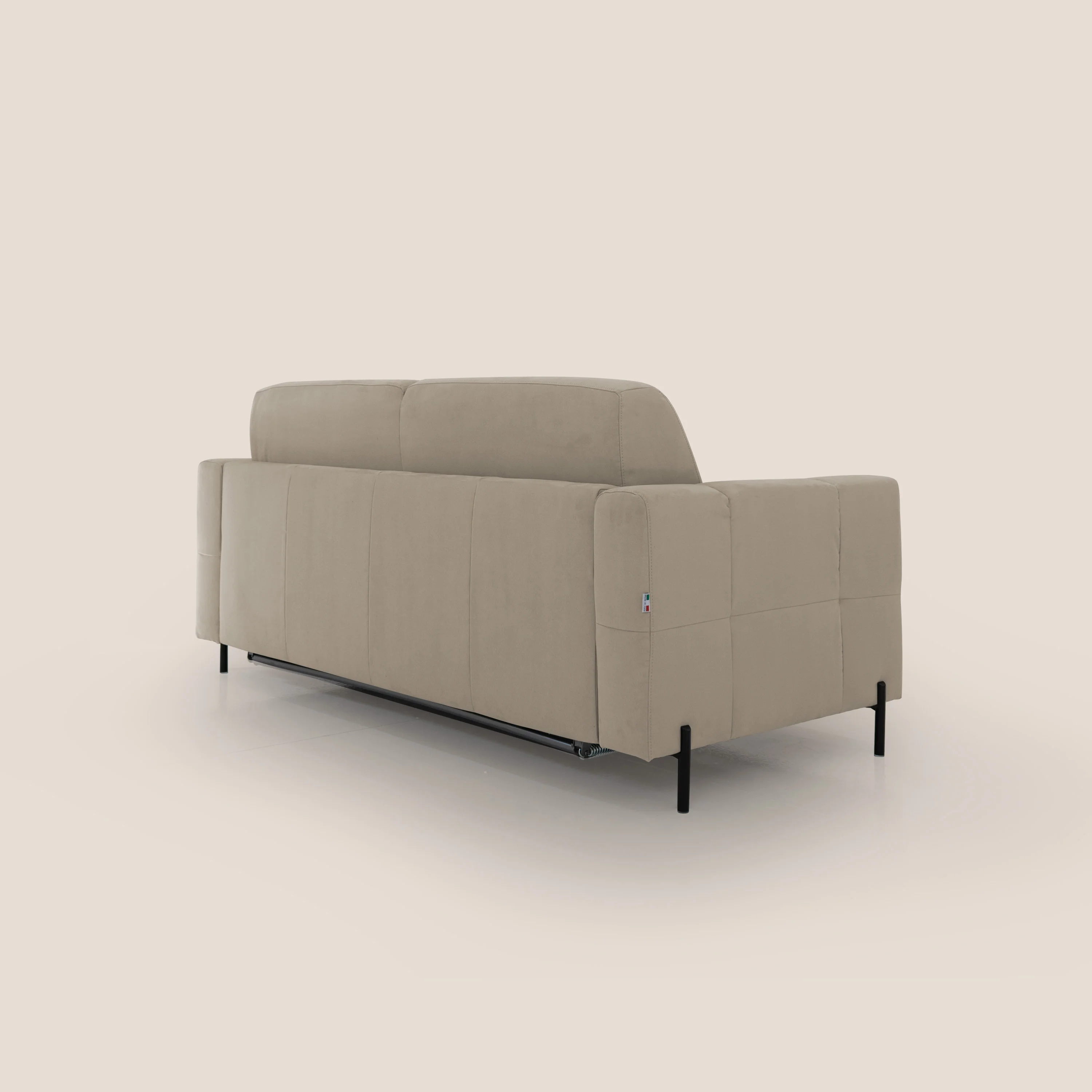 Ortensia canapé convertible matelas H 18cm et pieds hauts en élégante microfibre détachable T11 Taupe - Image 8