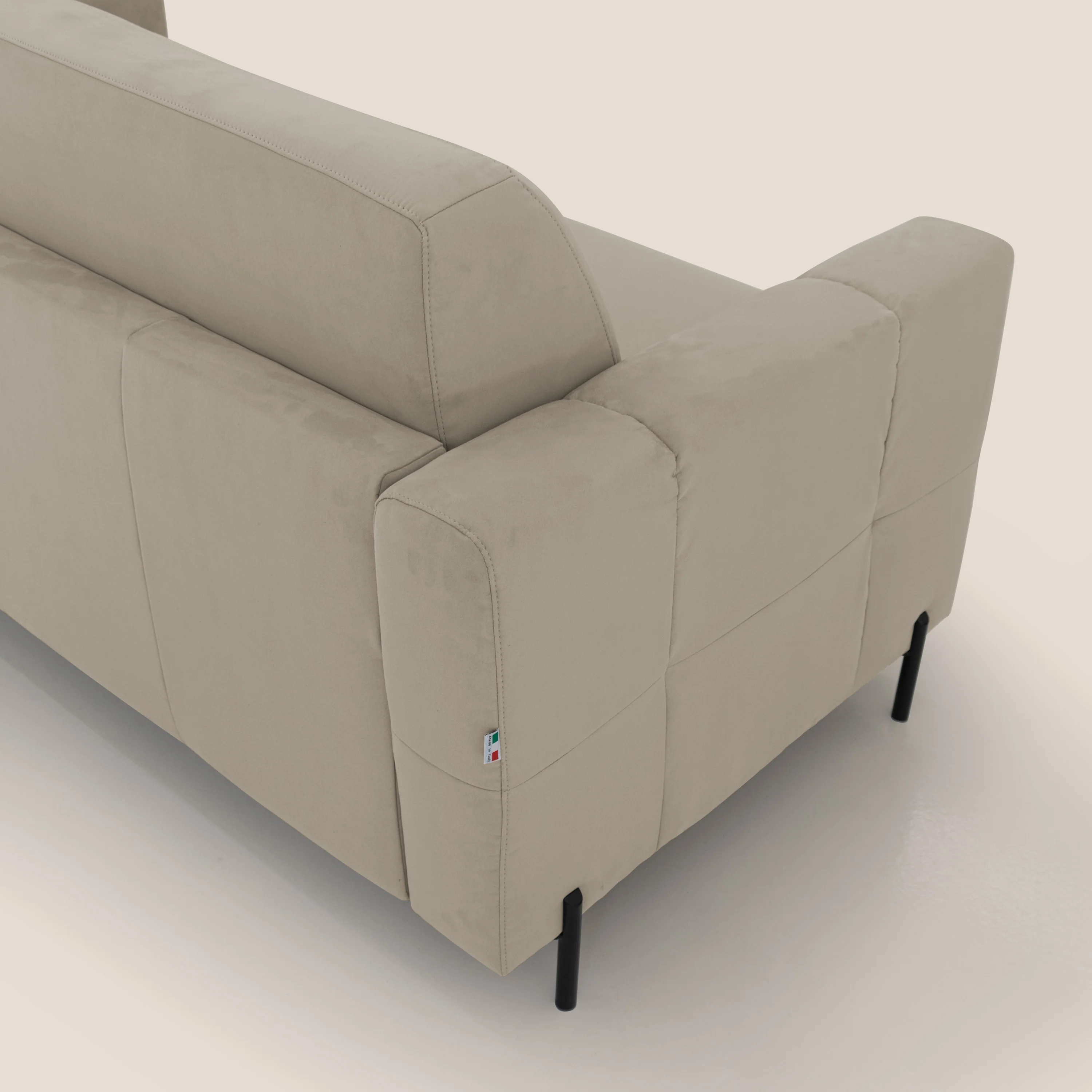 Ortensia canapé convertible matelas H 18cm et pieds hauts en élégante microfibre détachable T11 Taupe - Image 9