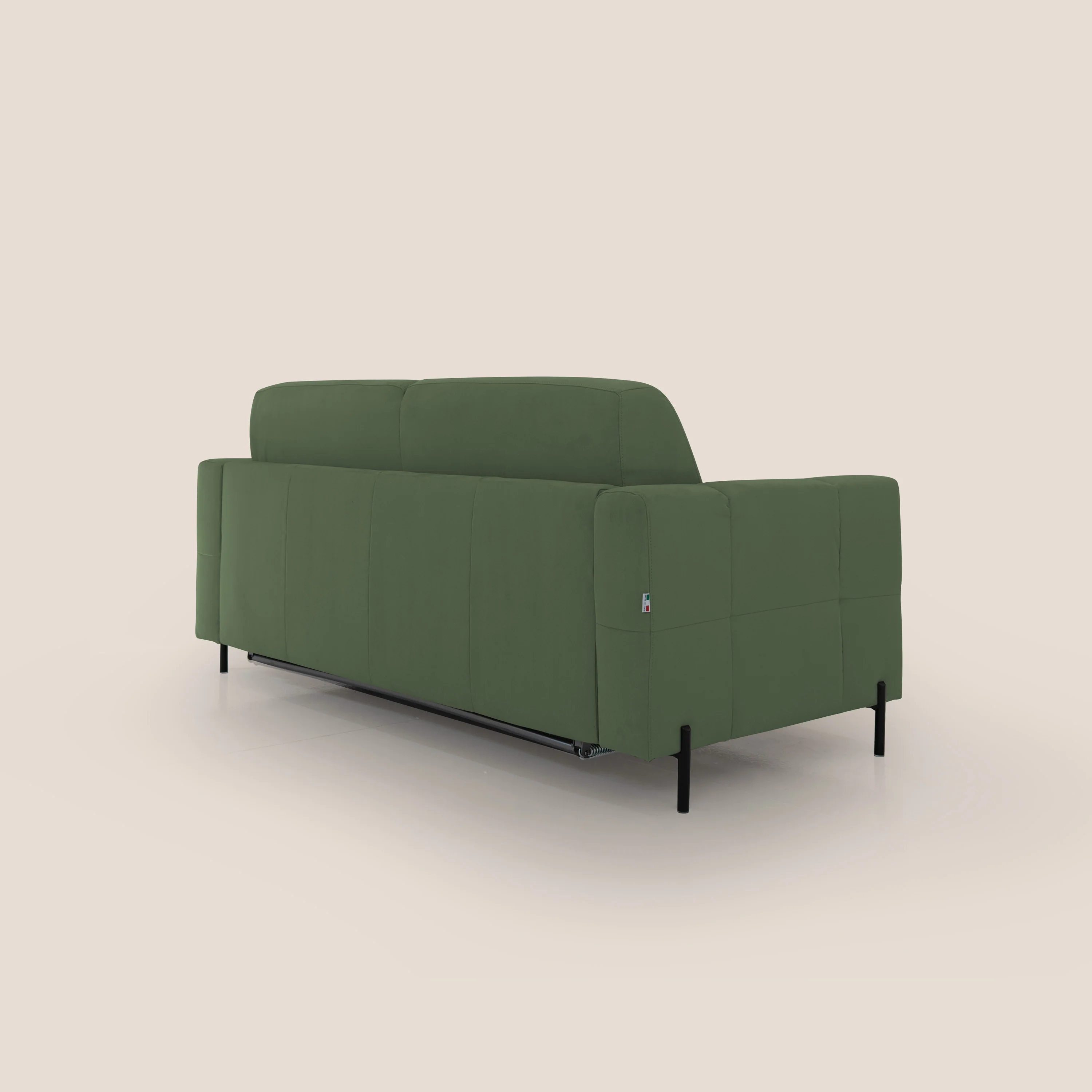 Ortensia canapé convertible matelas H 18cm et pieds hauts en élégante microfibre détachable T11 vert - Image 8