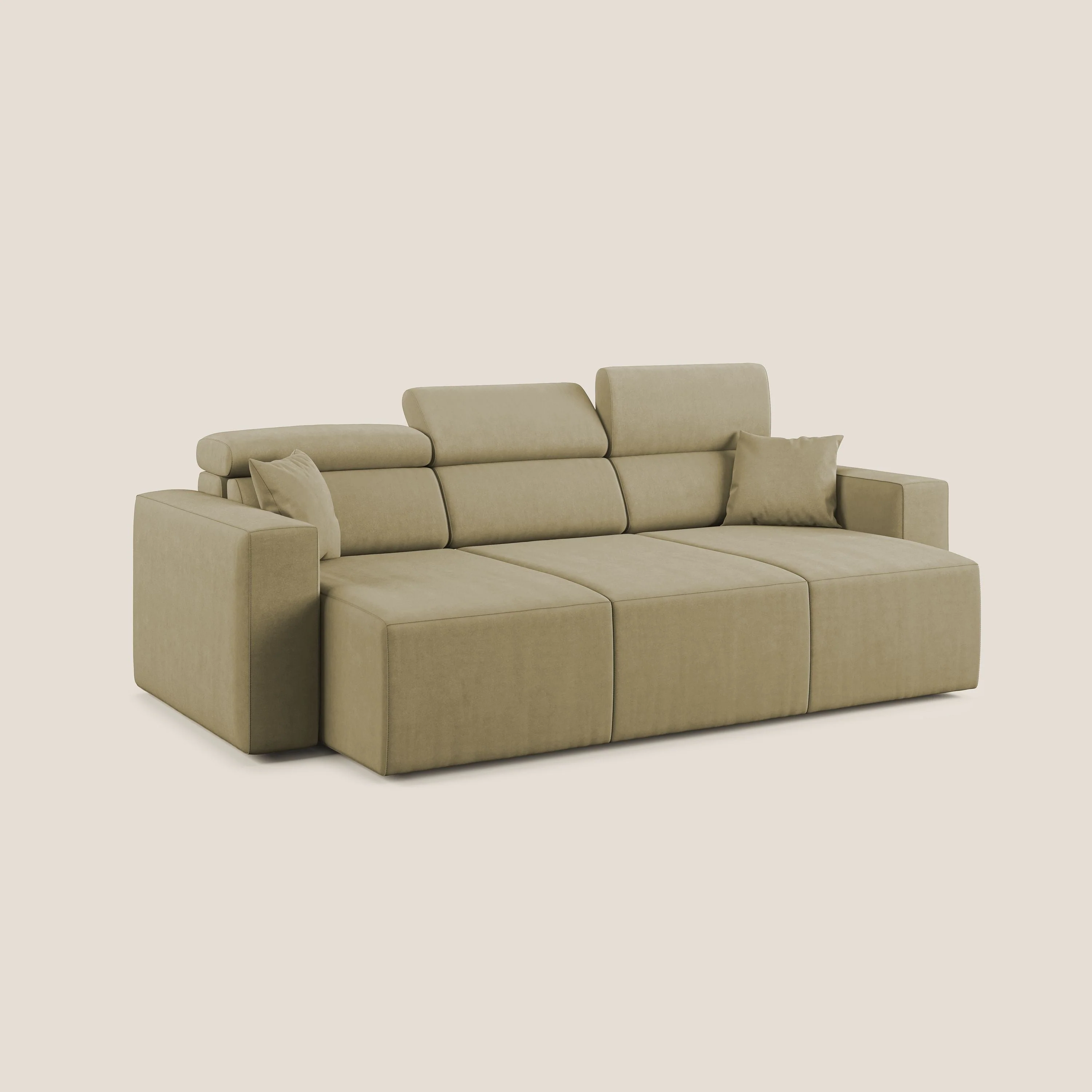Orwell canapé avec 3 assises extractibles en microfibre détachable T11 beige - Image 3