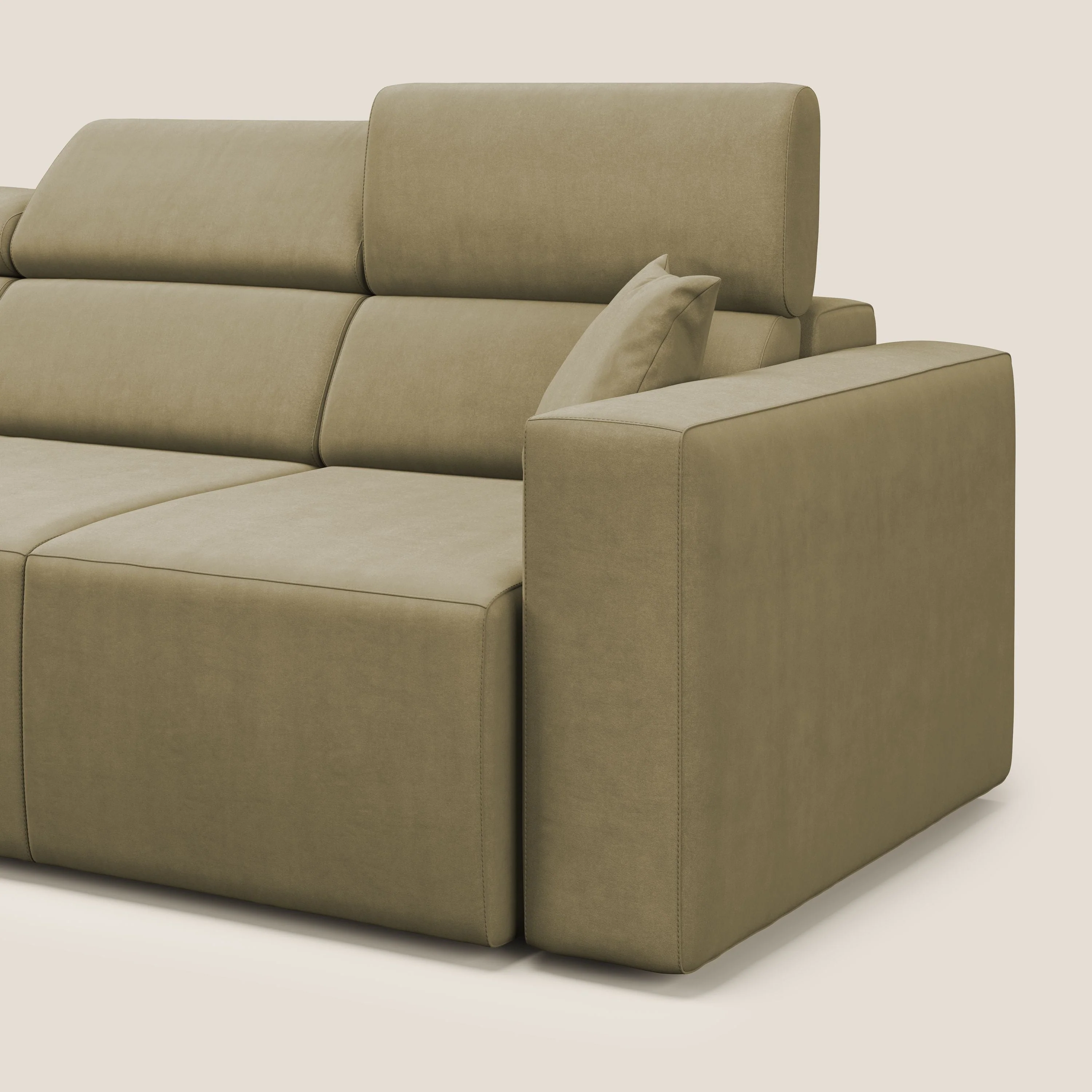 Orwell canapé avec 3 assises extractibles en microfibre détachable T11 beige - Image 9