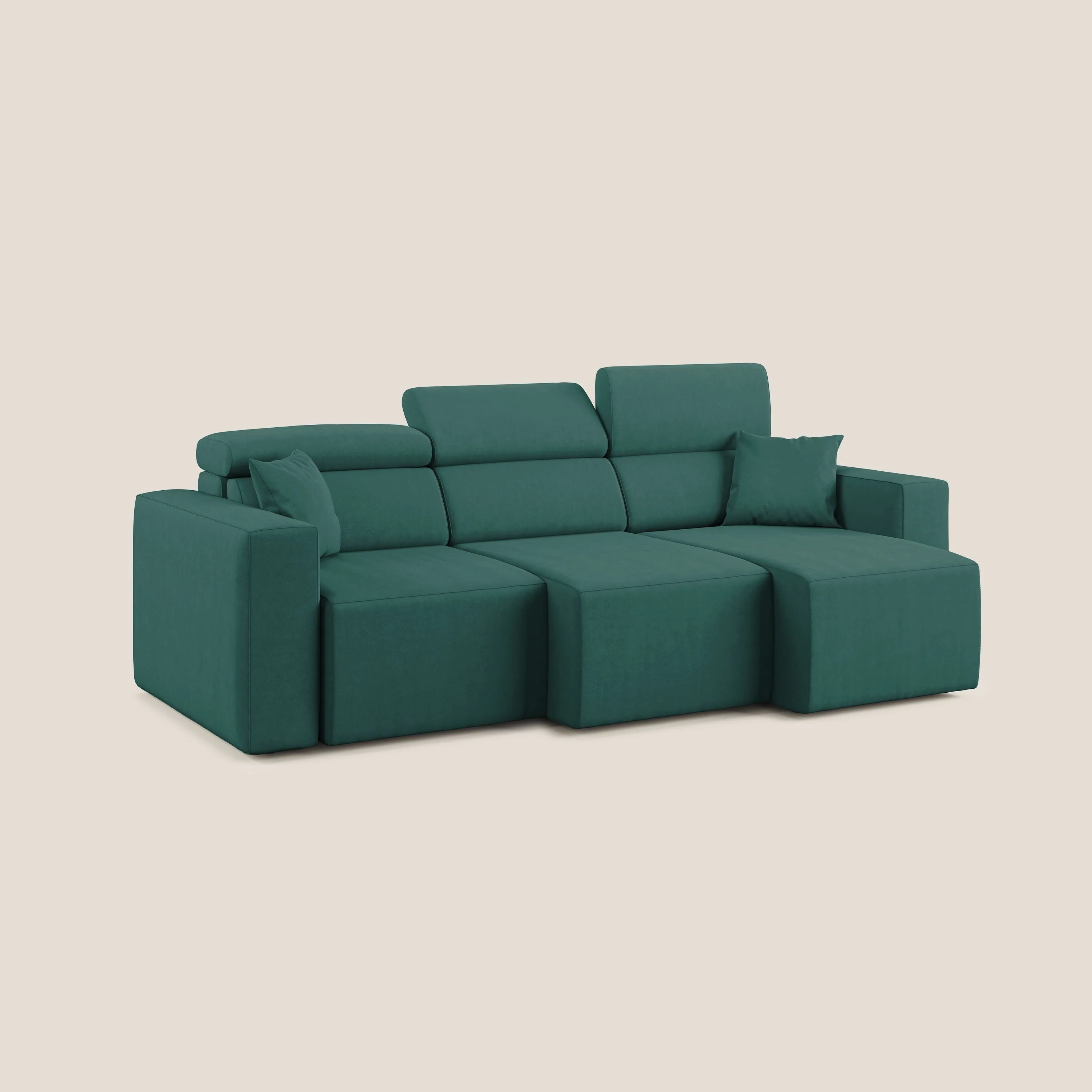 Orwell canapé avec 3 assises extractibles en microfibre détachable T11 bleu canard - Image 2