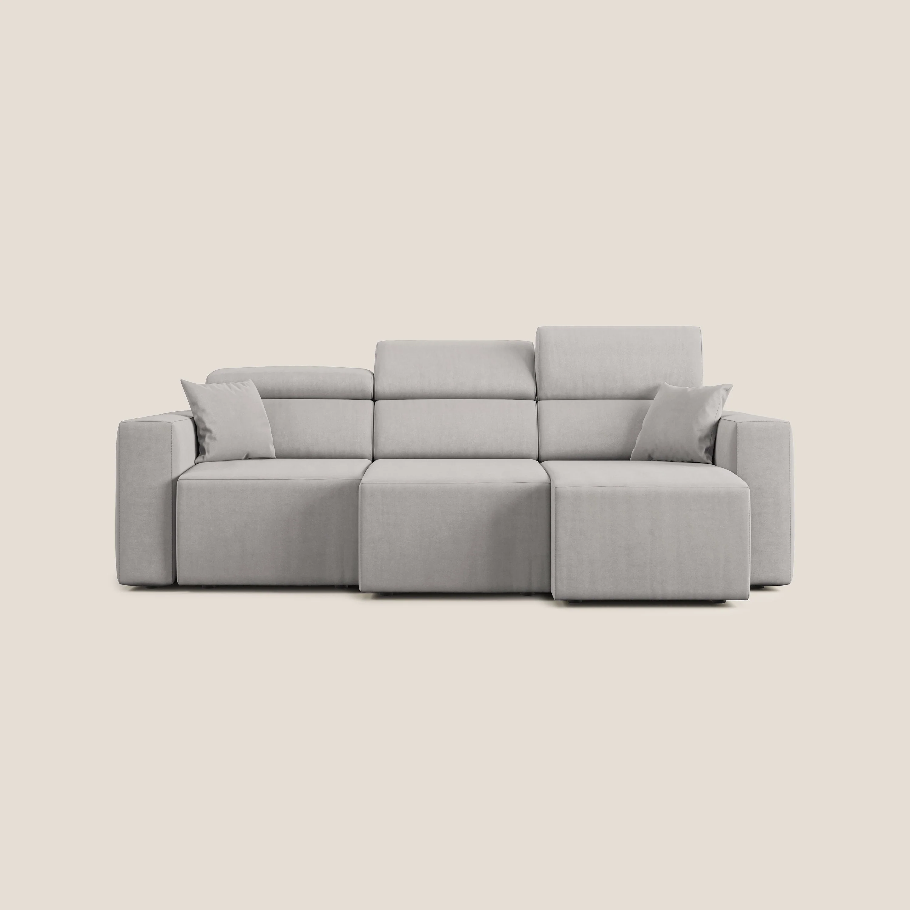 Orwell canapé avec 3 assises extractibles en microfibre détachable T11 gris clair - Image 10