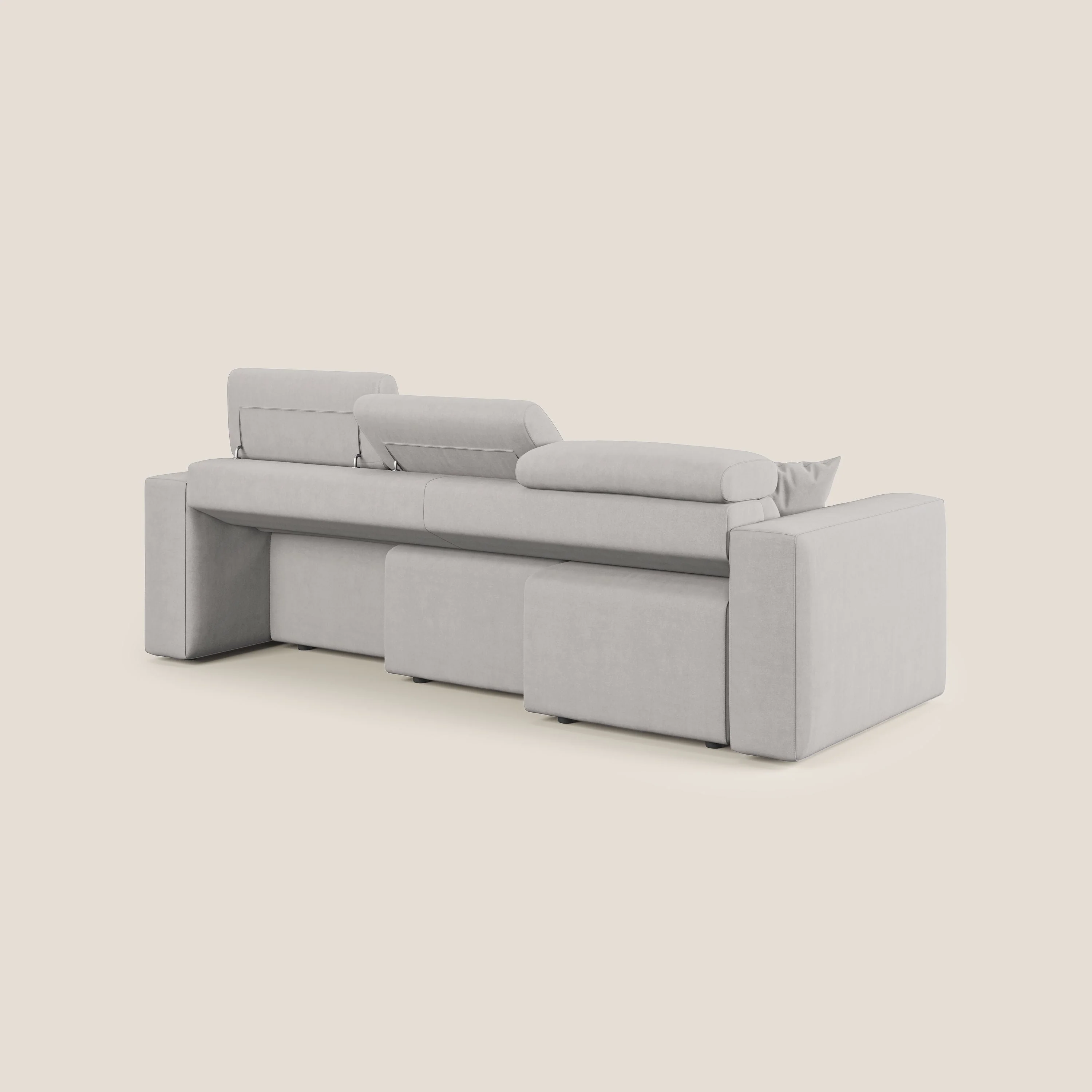Orwell canapé avec 3 assises extractibles en microfibre détachable T11 gris clair - Image 11