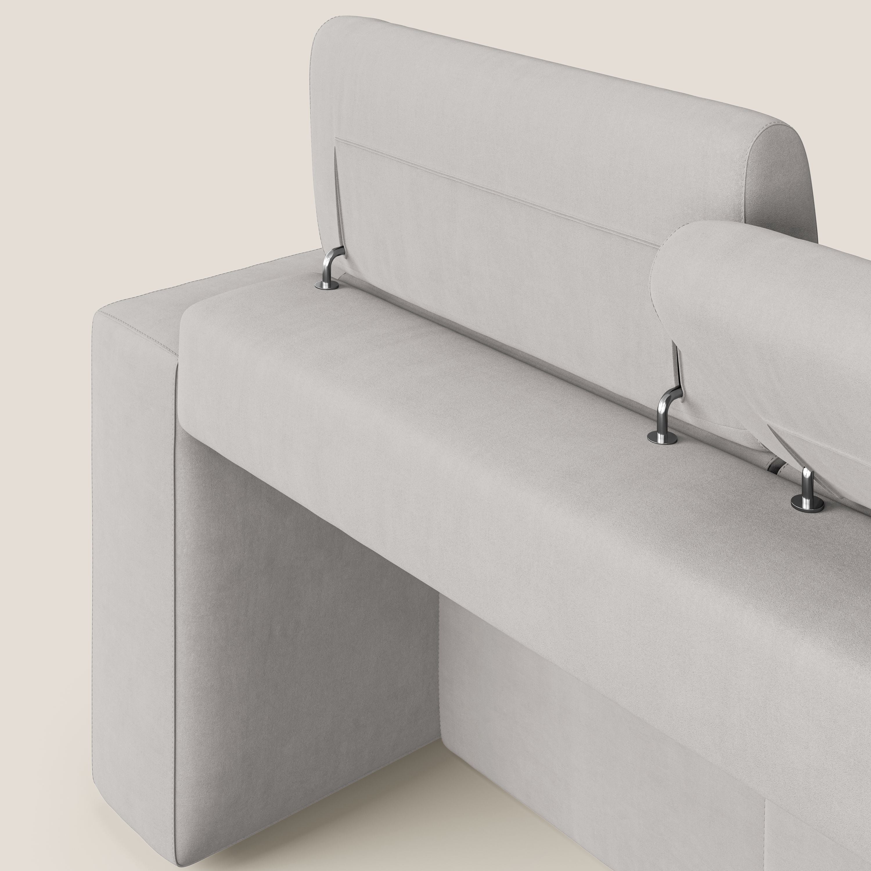 Orwell canapé avec 3 assises extractibles en microfibre détachable T11 gris clair - Image 12
