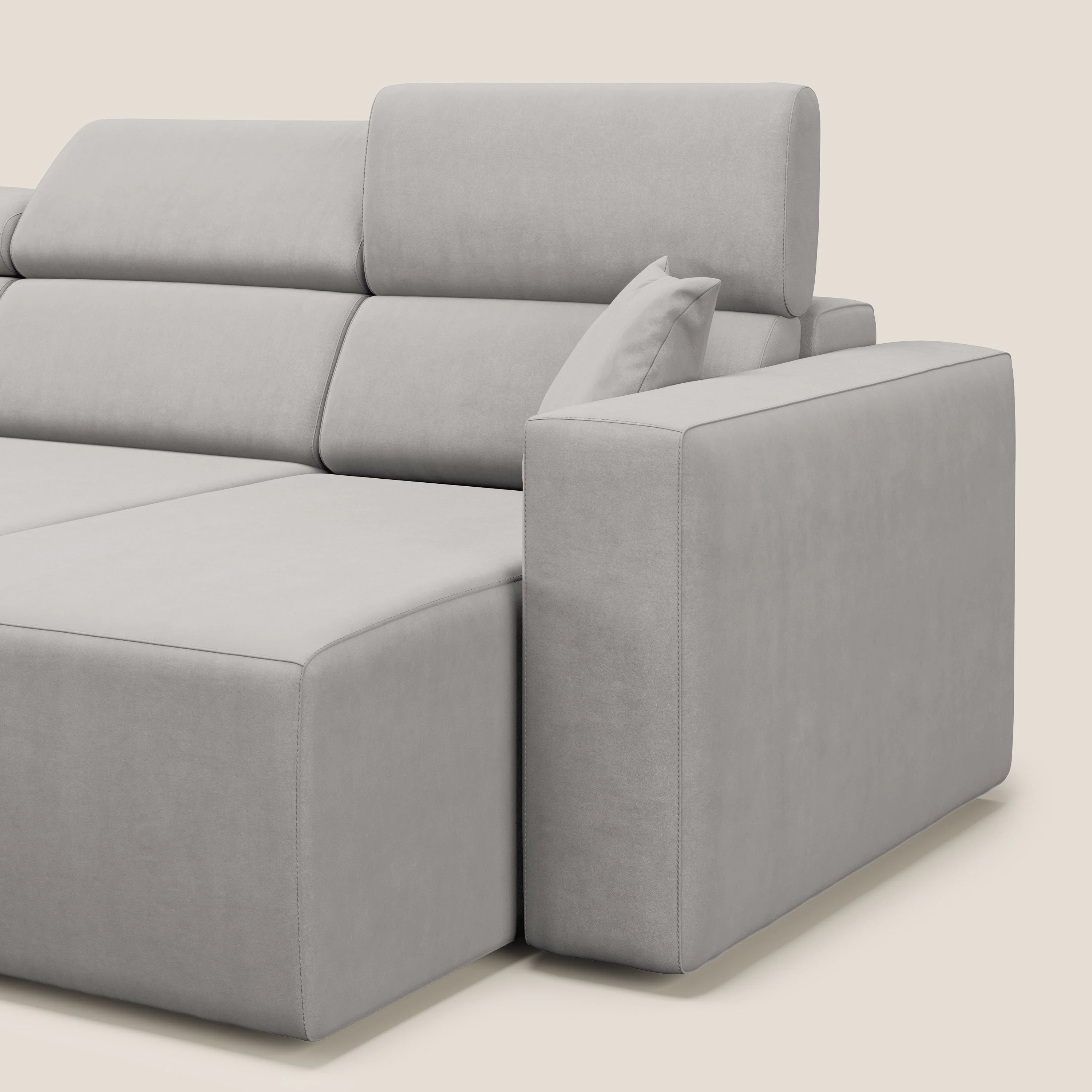 Orwell canapé avec 3 assises extractibles en microfibre détachable T11 gris clair - Image 13