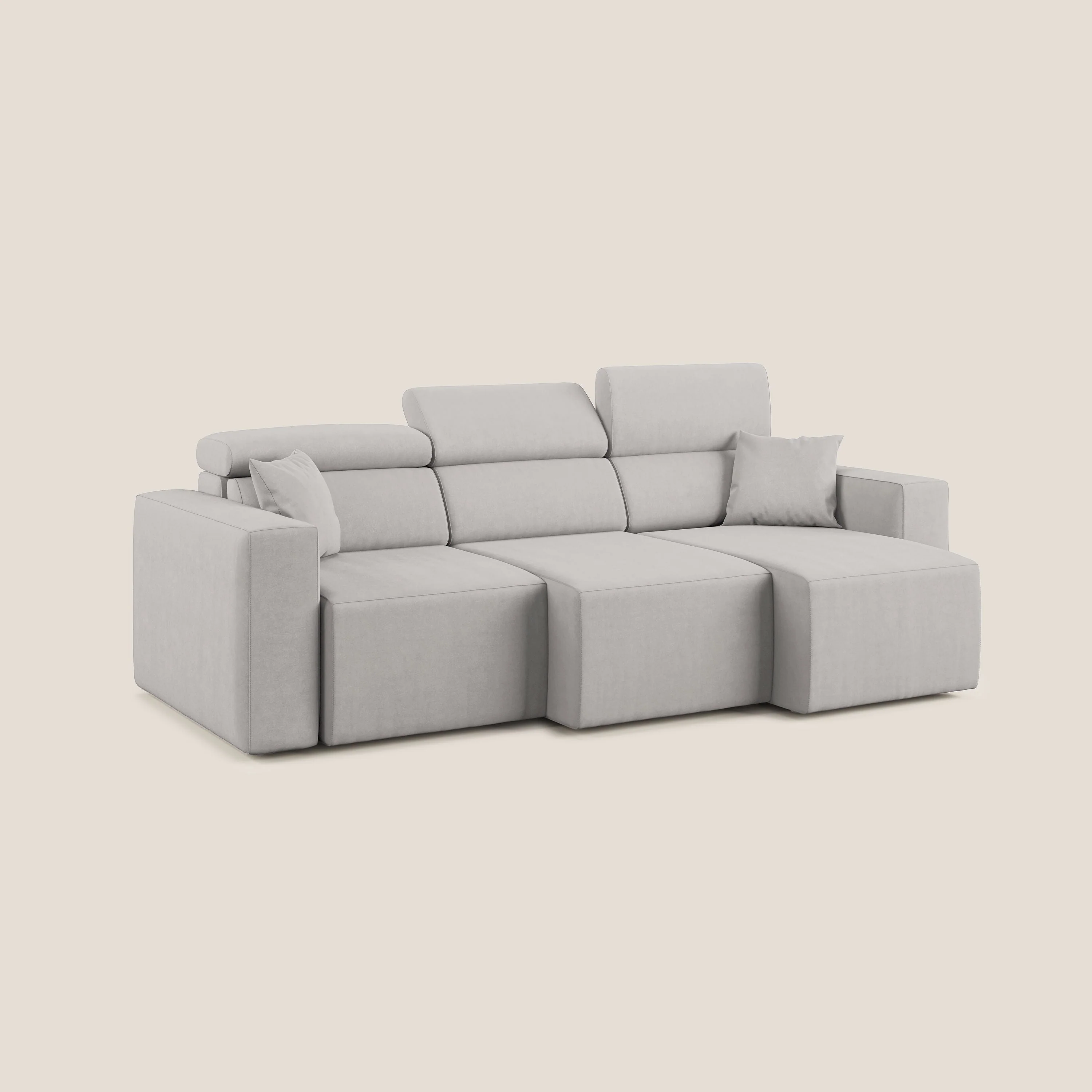 Orwell canapé avec 3 assises extractibles en microfibre détachable T11 gris clair - Image 2