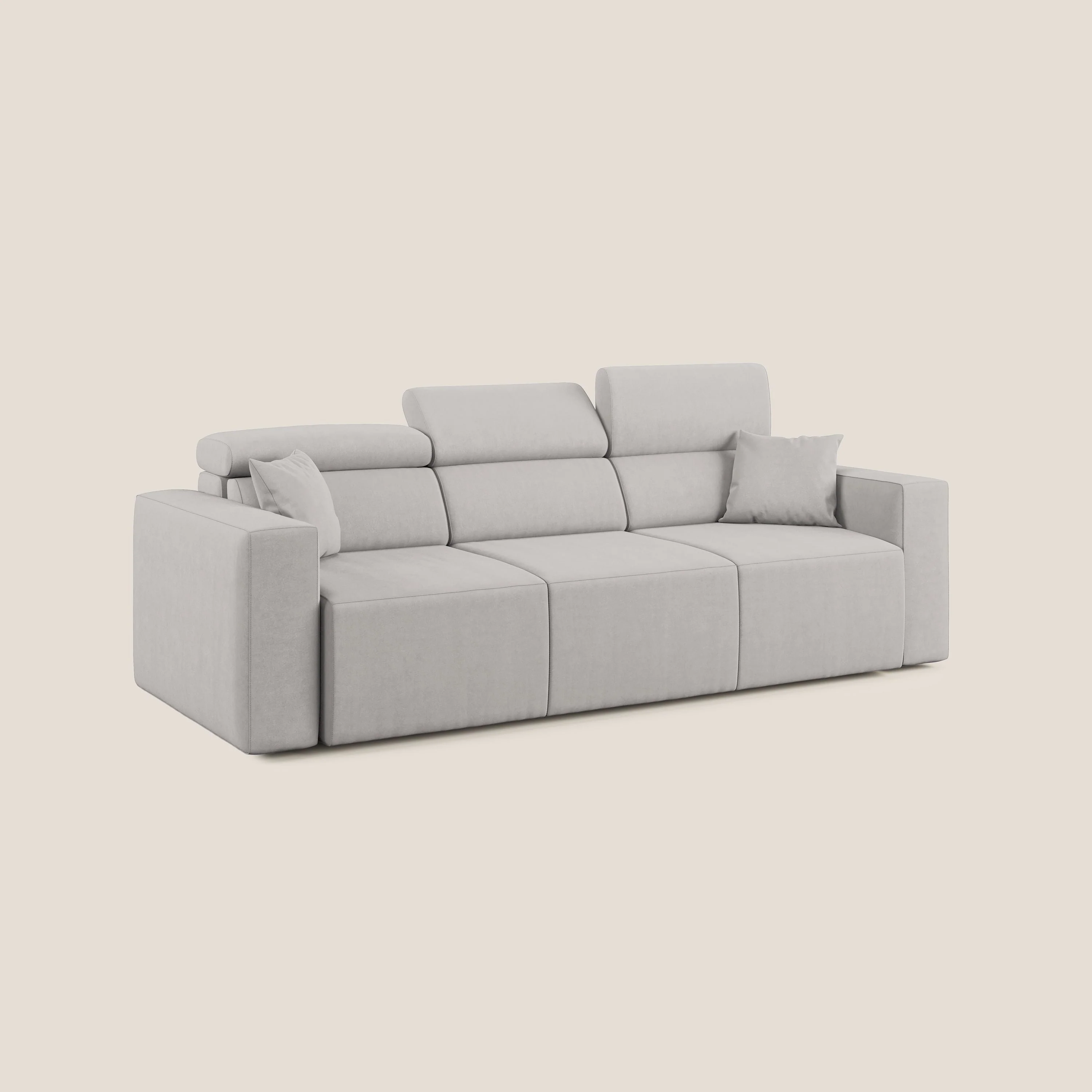 Orwell canapé avec 3 assises extractibles en microfibre détachable T11 gris clair - Image 4